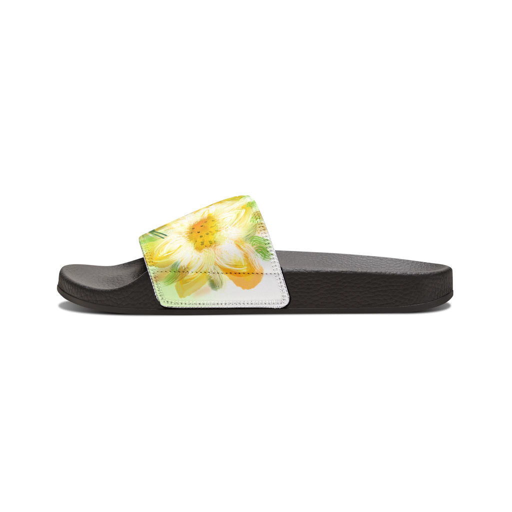 Daisy Print Slide Sandals — Women's Removable-Strap Floral Pool Slides