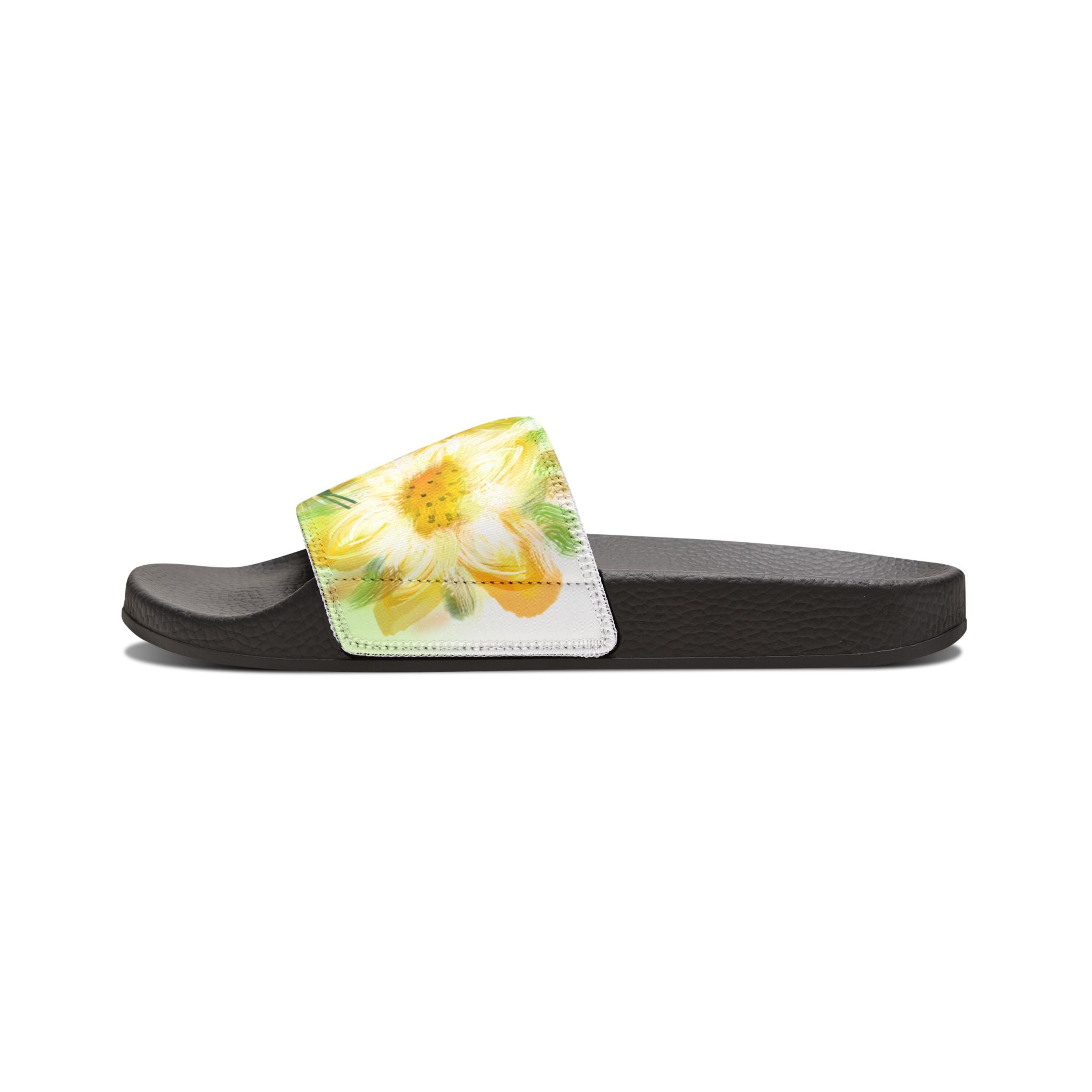 Daisy Print Slide Sandals — Women's Removable-Strap Floral Pool Slides