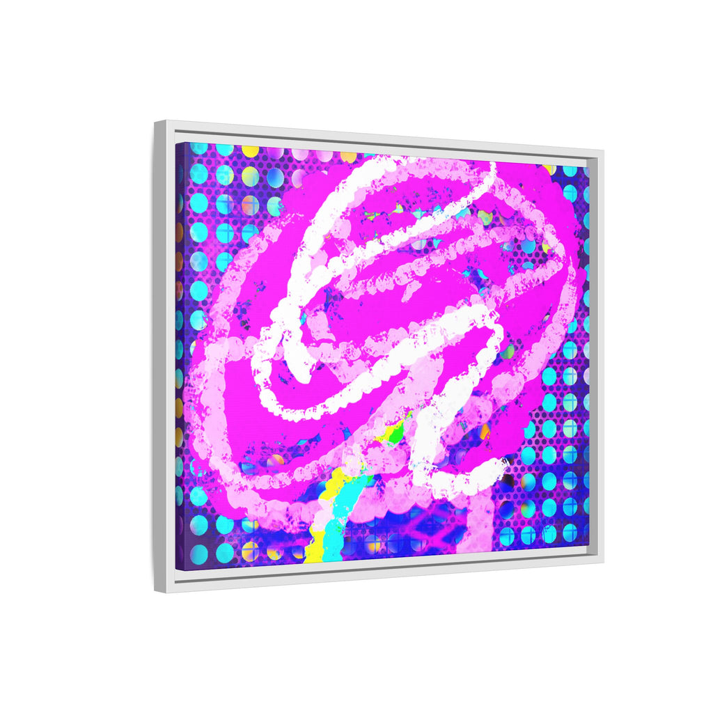 Abstract Neon Pop Art Matte Canvas — Framed Multi‑Color Wall Art