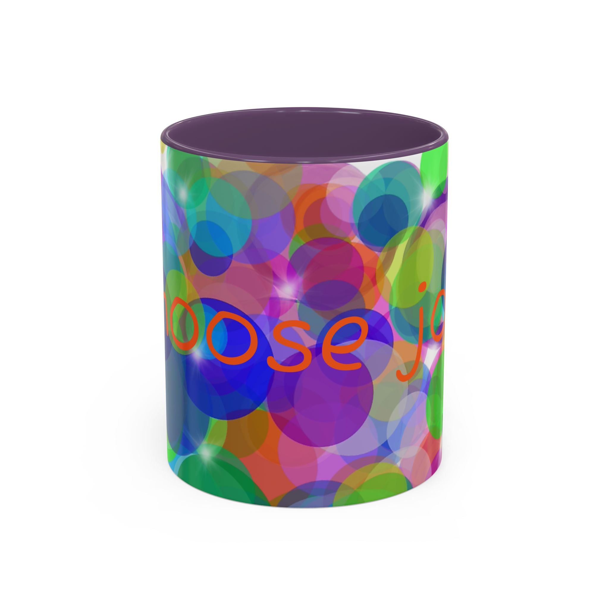 Colorful Bokeh "Choose Joy!" Accent Coffee Mug (11/15oz)
