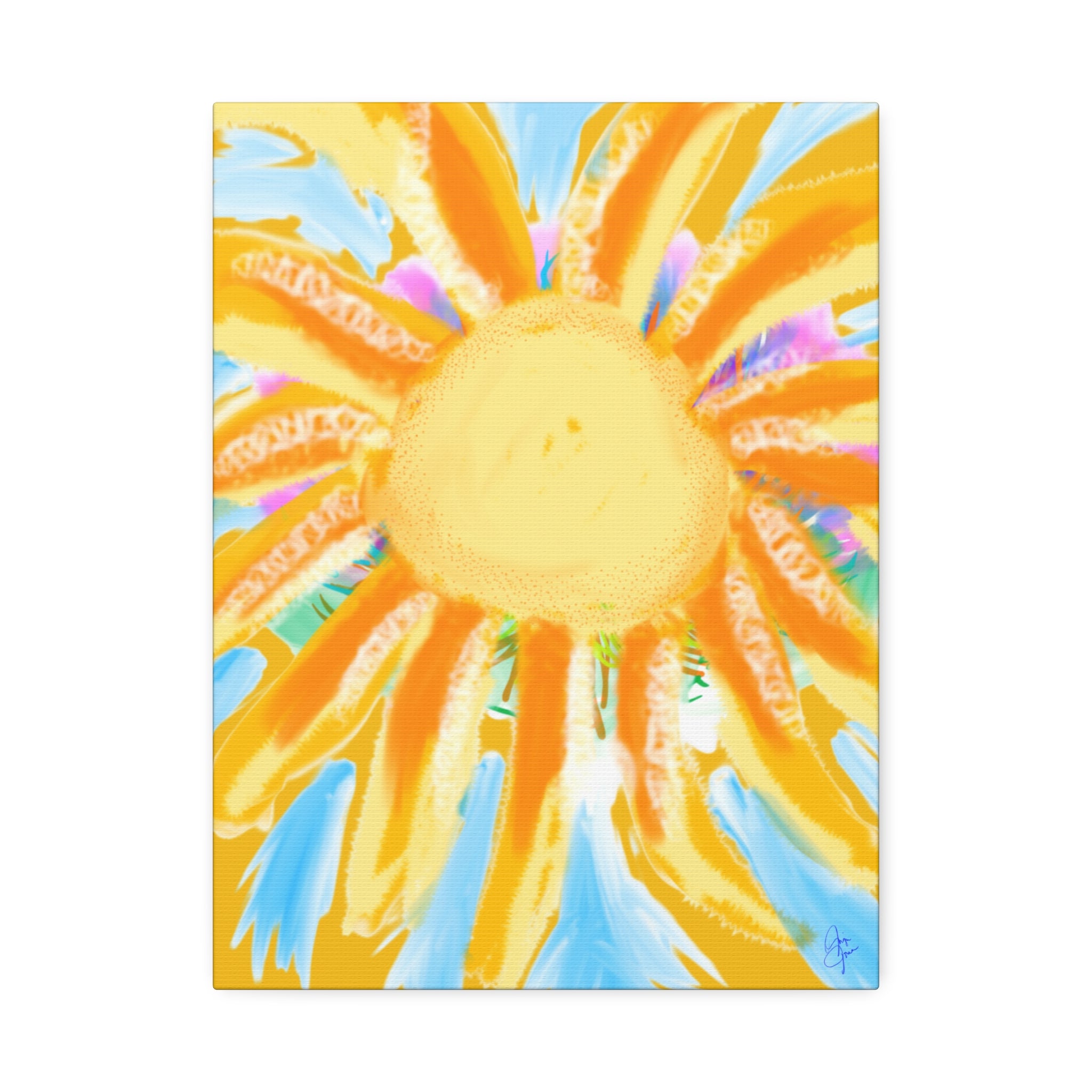 Sunburst Canvas Print — Bright Abstract Sunshine Wall Art (Stretched 1.5")