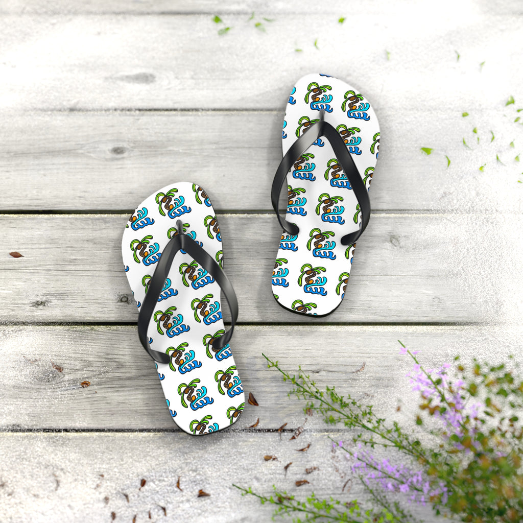 Flip Flops — Tropical Palm Tree Pattern Beach Sandals