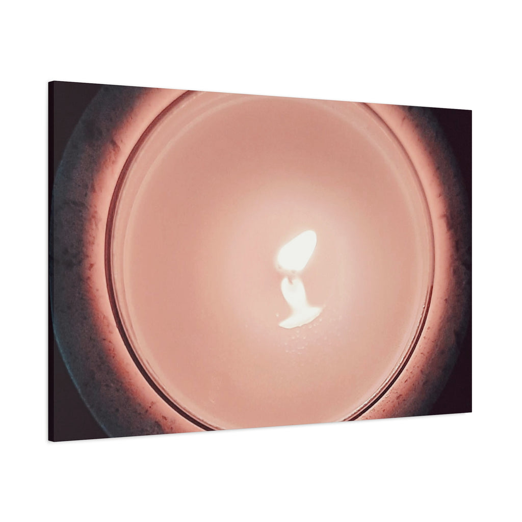 Candle Flame Matte Canvas Wall Art — Warm Glow Minimalist Home Decor