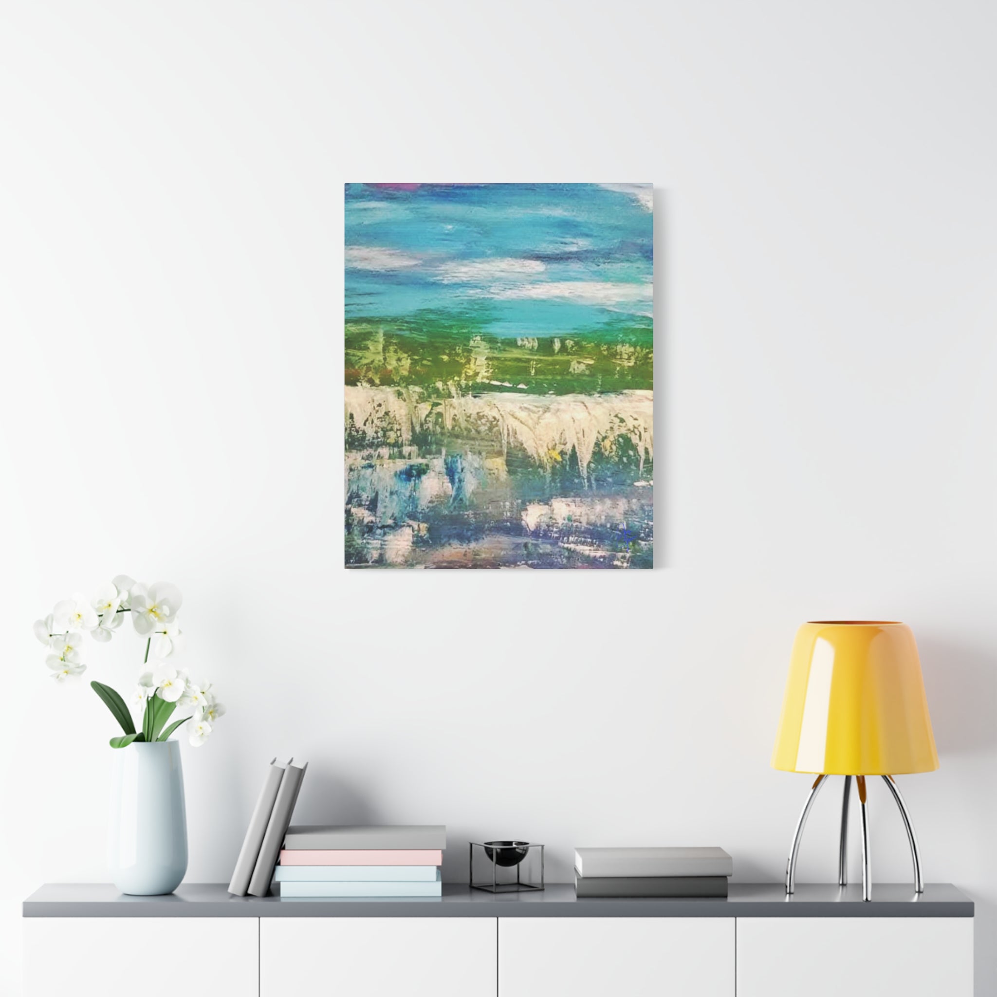 Coastal Abstract Landscape Matte Canvas Print — Stretched 1.25"