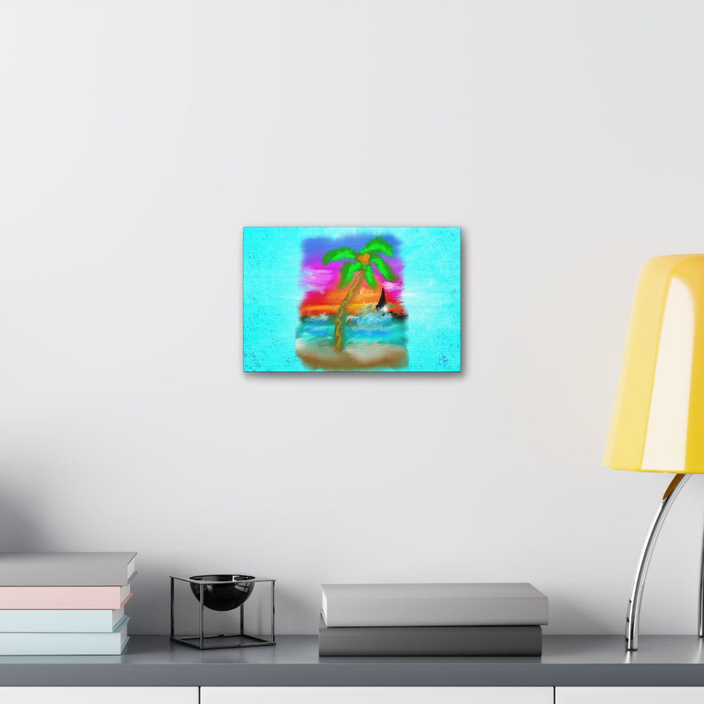 Tropical Sunset Palm Canvas - Stretched Wall Art (1.5" Depth)