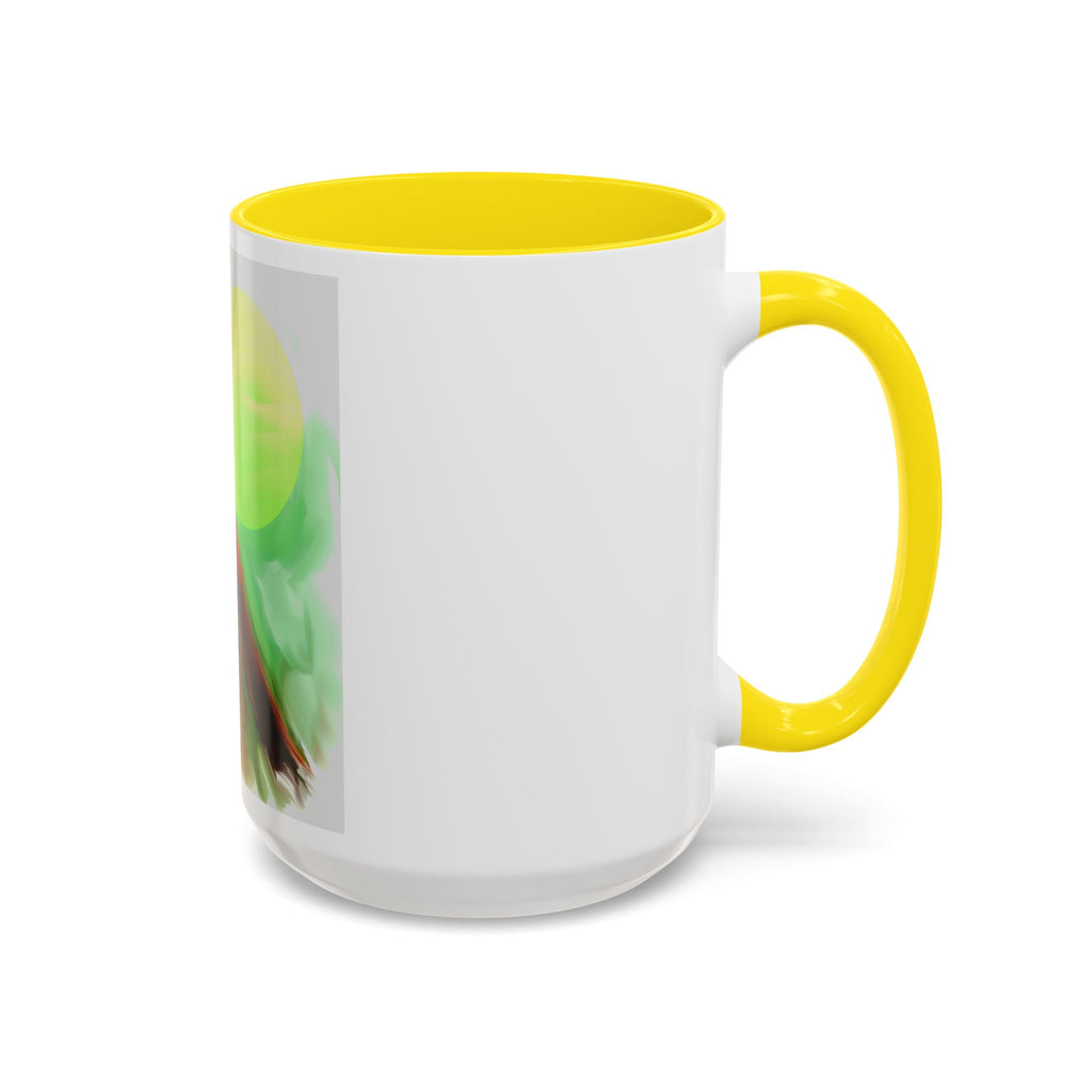 Cardinal Bird Accent Coffee Mug — Red Cardinal Sunrise Art Ceramic Mug (11/15 oz)
