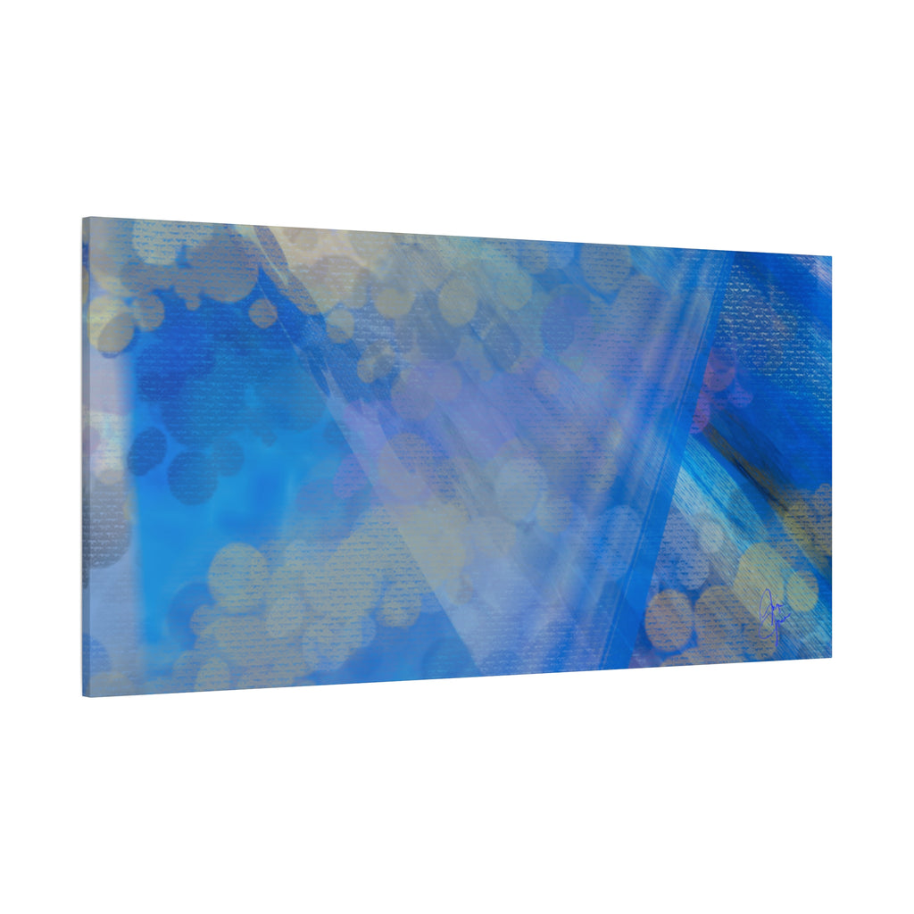 Abstract Blue Bokeh Matte Canvas Wall Art