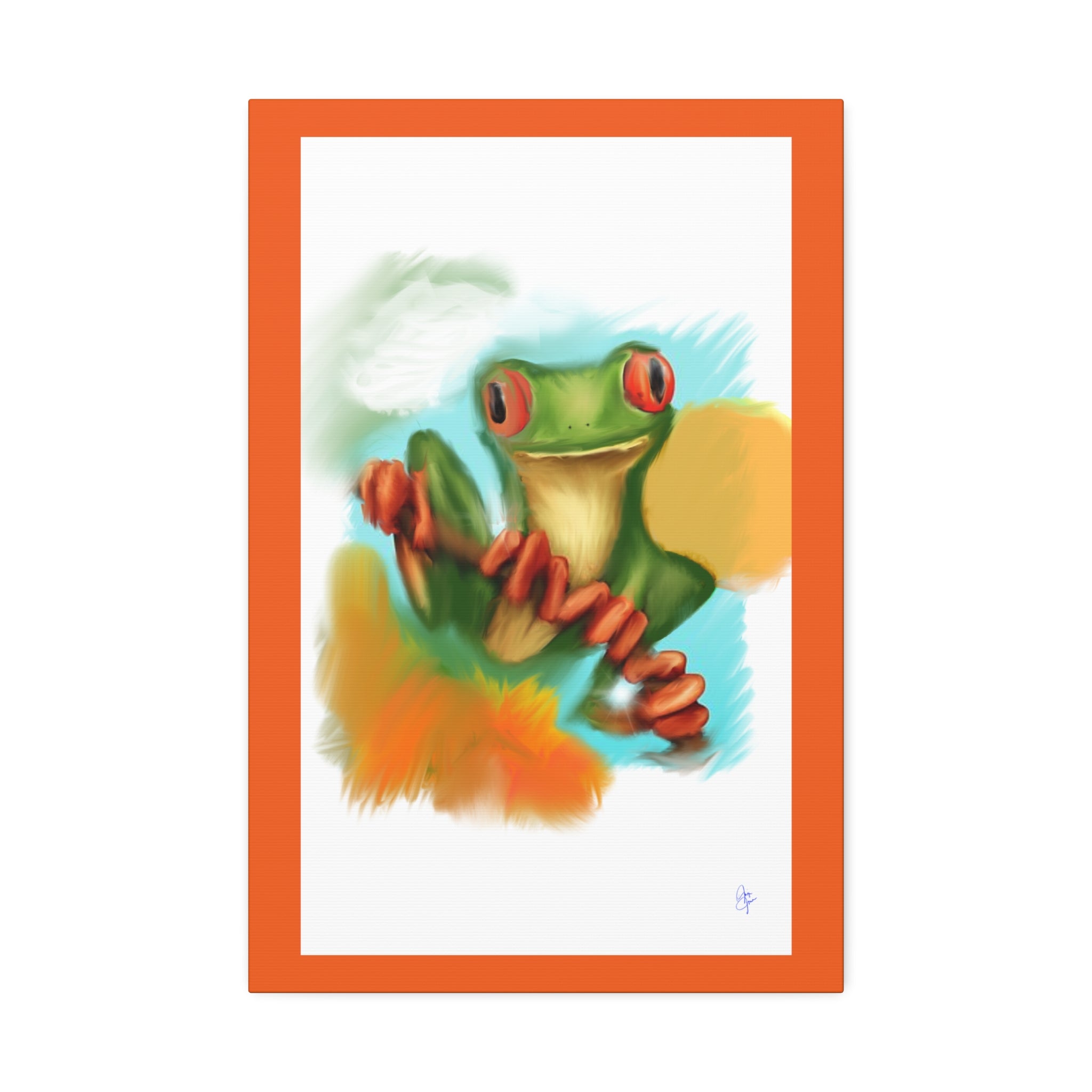 Red-Eyed Tree Frog Canvas Art – Colorful Tropical Wildlife Wall Decor, Stretched 1.5"