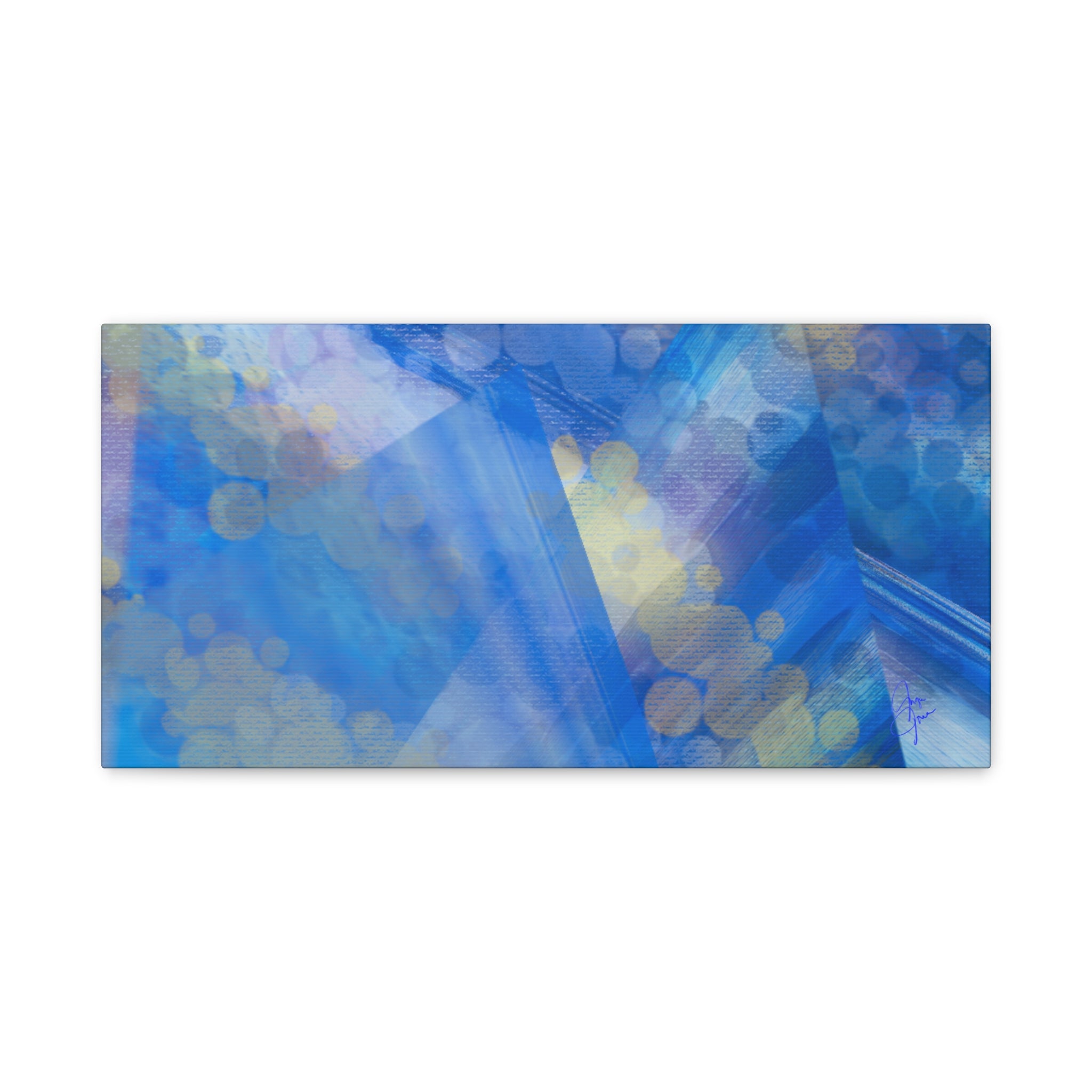 Abstract Blue Bokeh Matte Canvas Wall Art