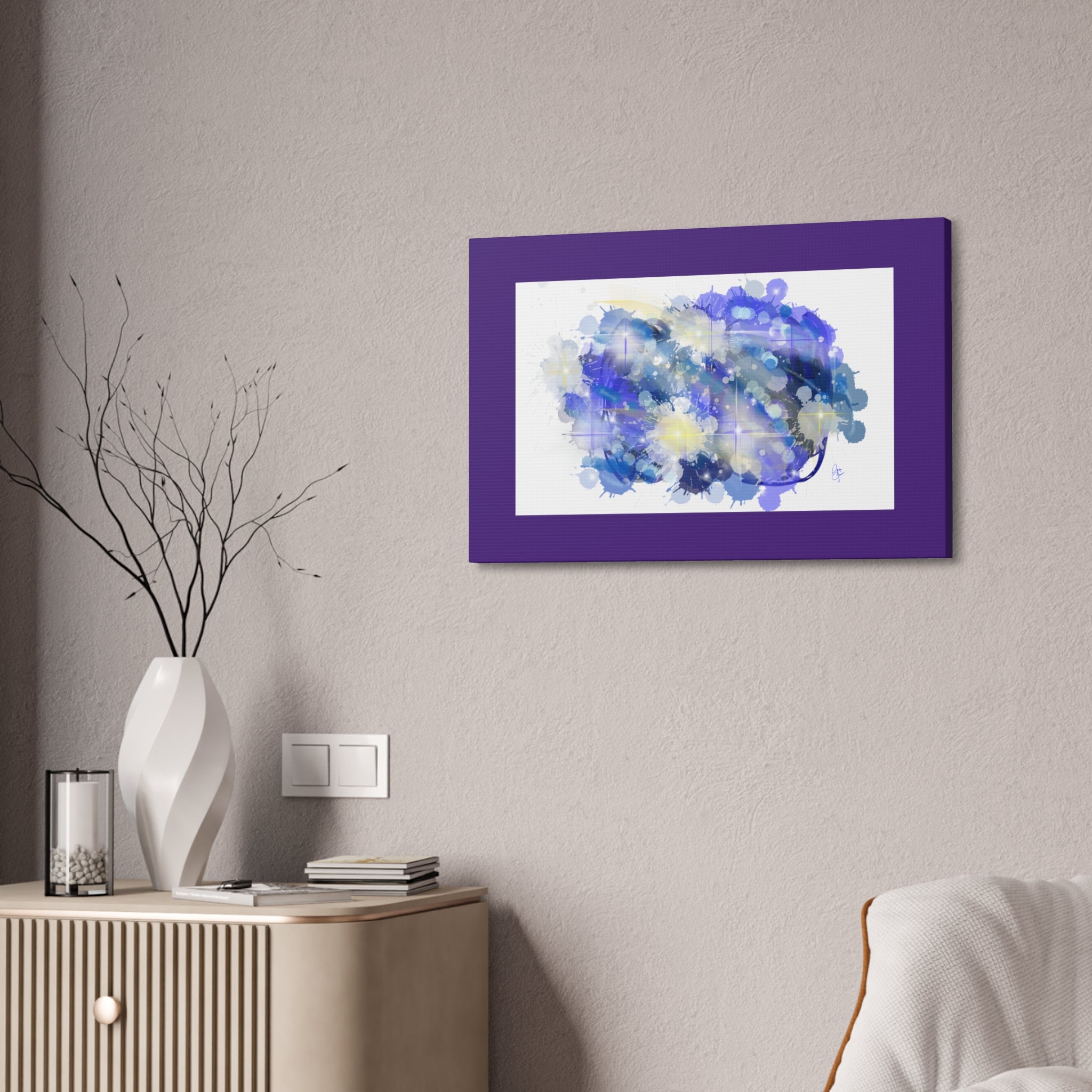 Abstract Blue Galaxy Canvas Print — Stretched 1.5" Wall Art