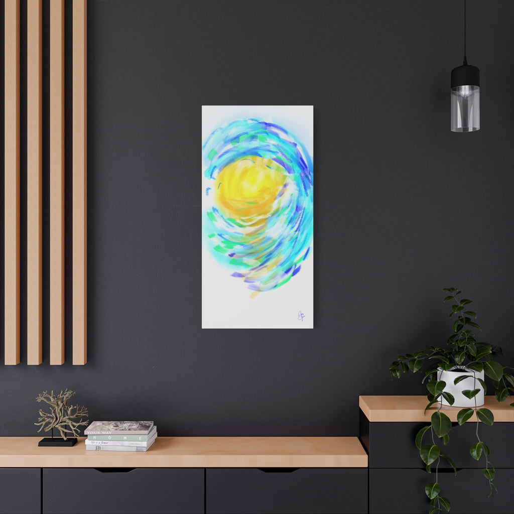 Abstract Sunburst Canvas Art — Vibrant Swirl Matte Stretched Canvas