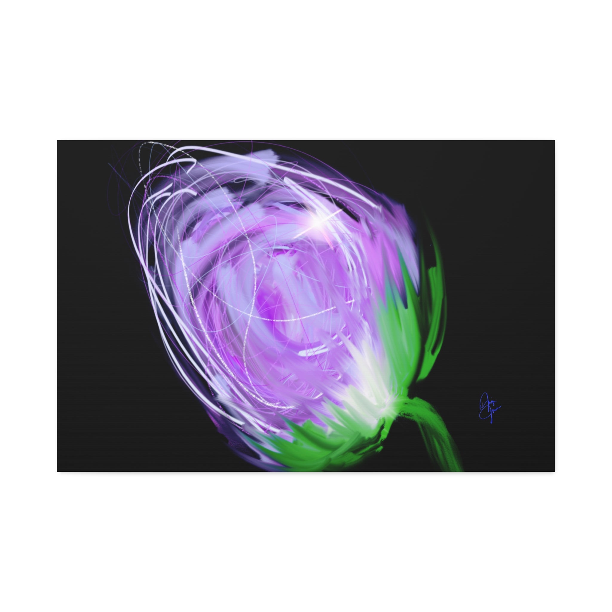 Abstract Purple Bloom Canvas Print — Stretched 1.5" Wall Art