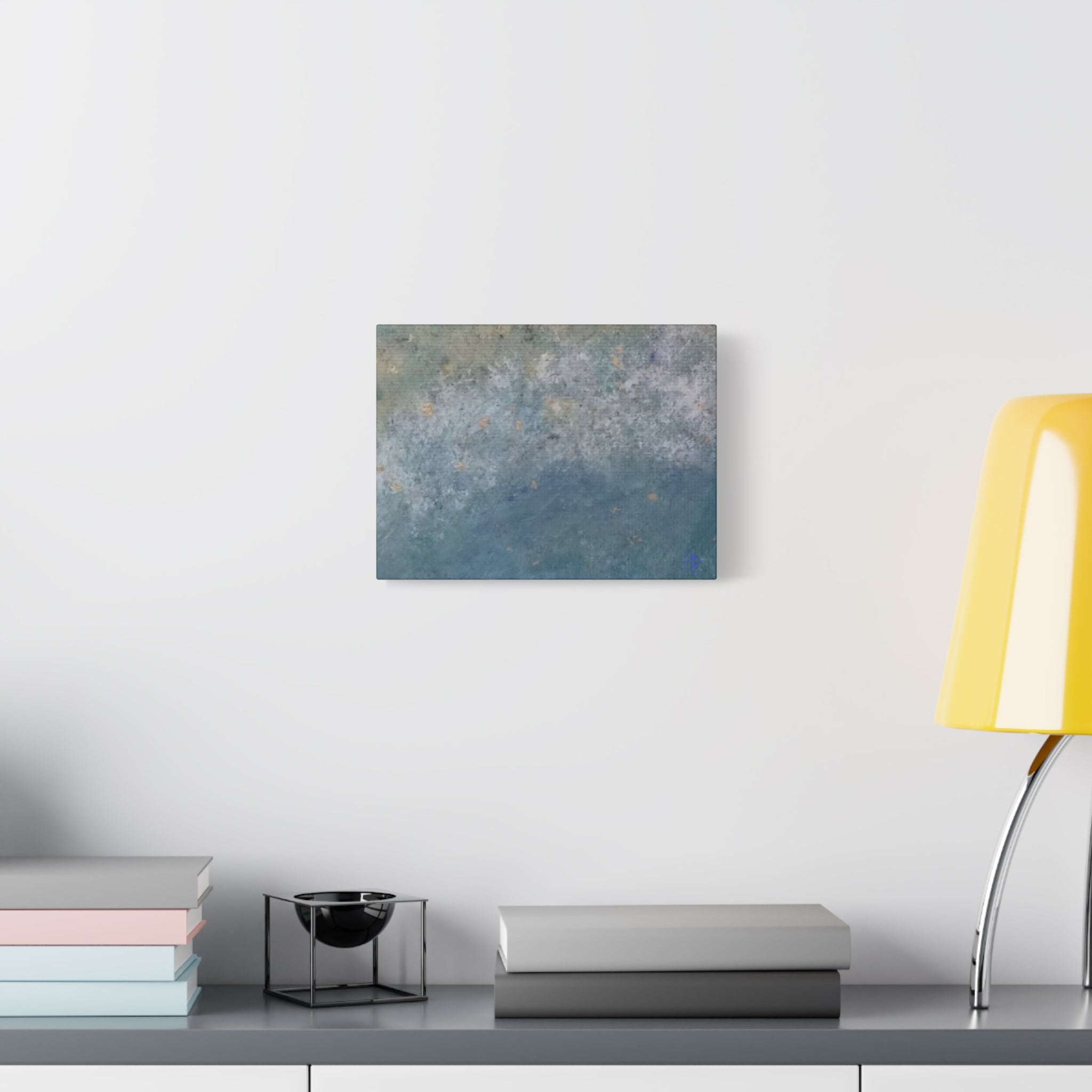 Abstract Ocean Blue Matte Canvas Print — Textured Coastal Wall Art, Stretched 1.25"
