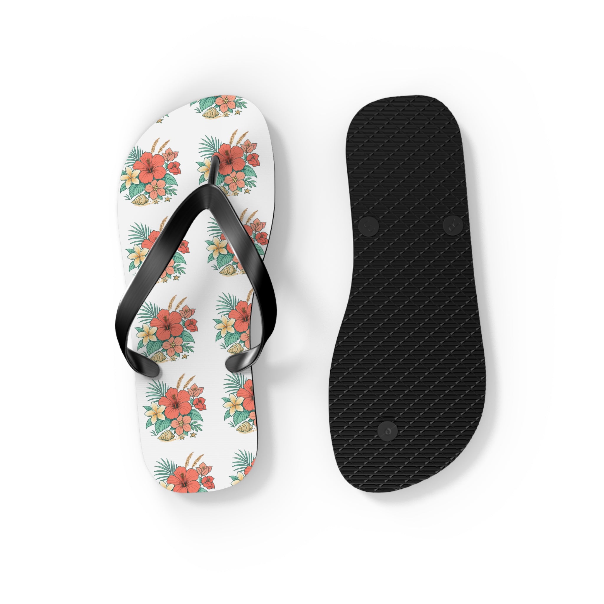 Tropical Hibiscus Flip Flops – Floral Beach Sandals