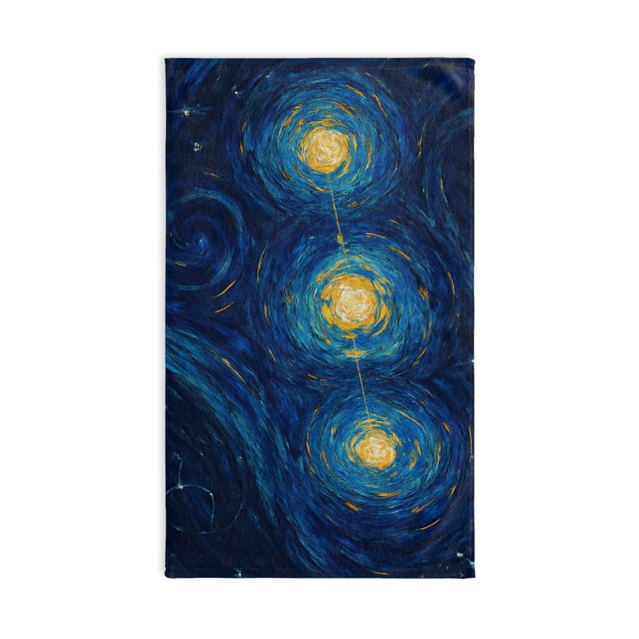 Starry Constellation Hand Towel — Van Gogh Style Swirling Night Sky