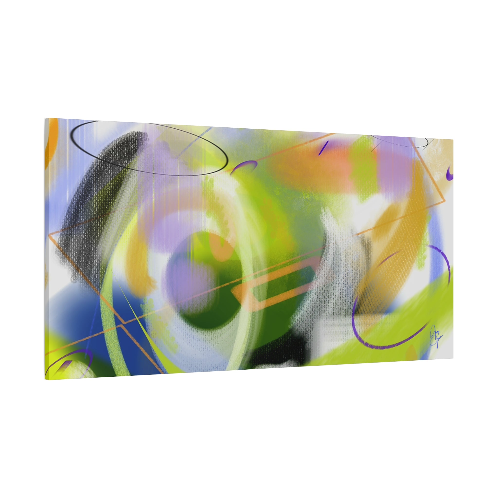 Abstract Color Swirl Matte Canvas Print — Modern Stretched Wall Art