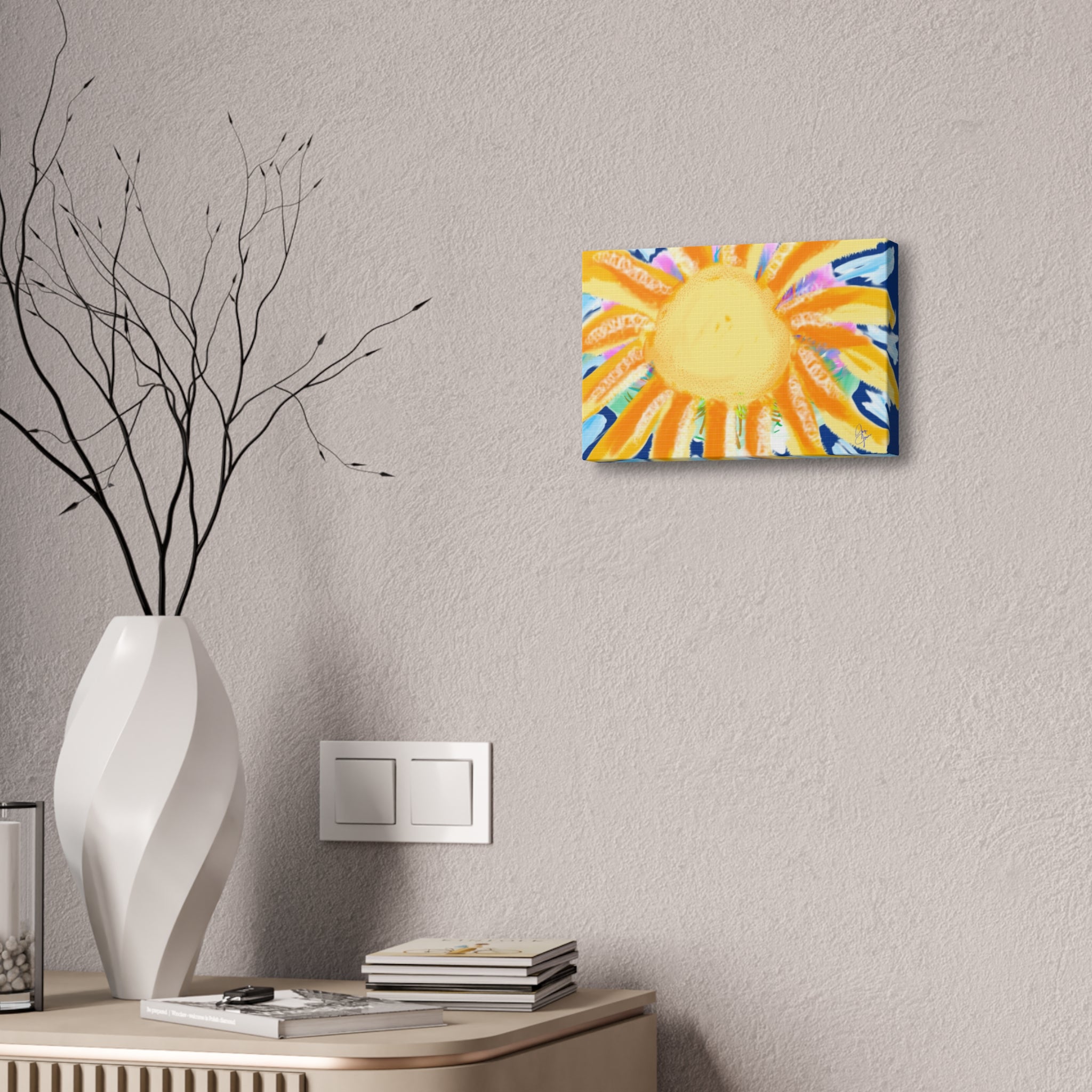 Sunburst Canvas Print — Bright Abstract Sunshine Wall Art (Stretched 1.5")