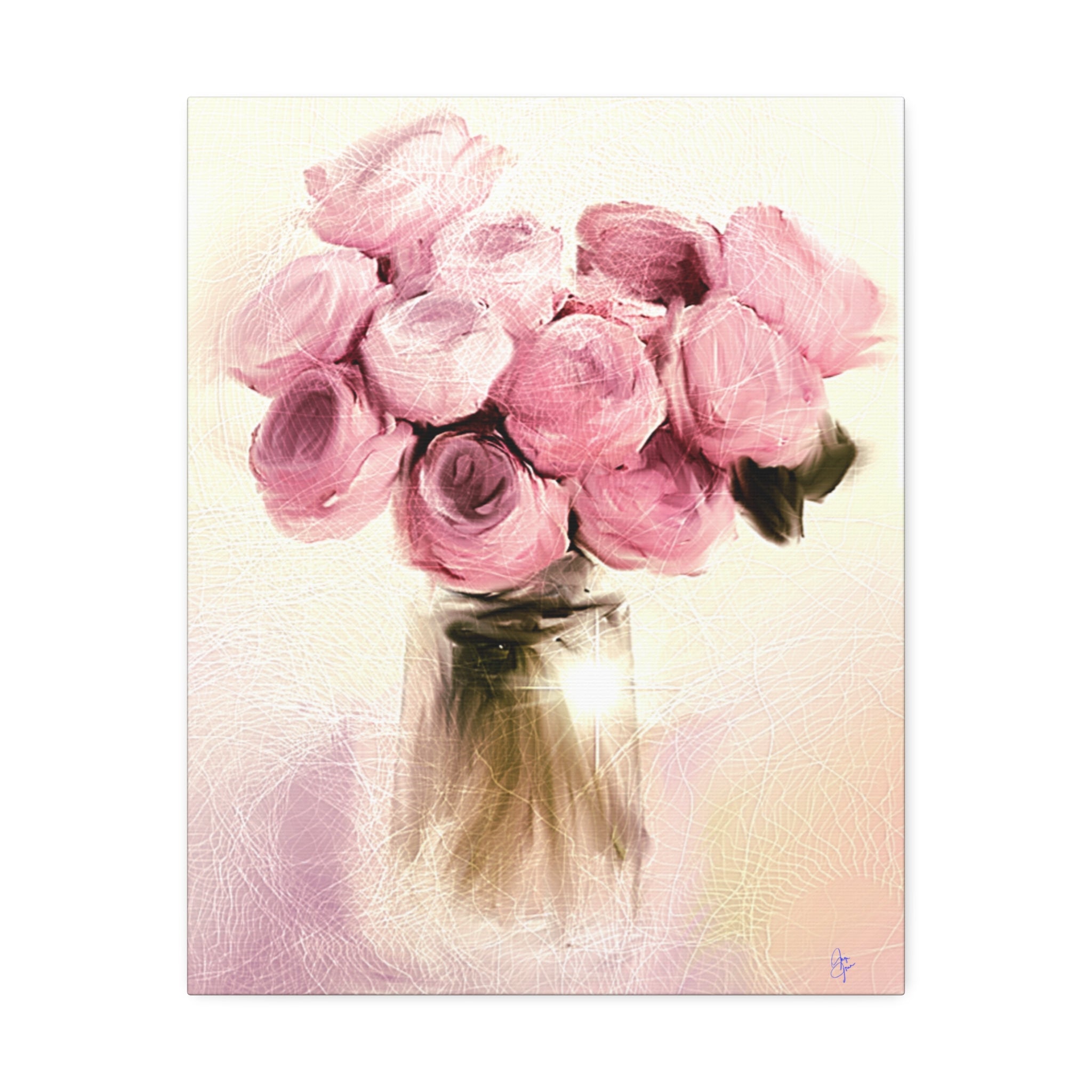 Canvas Stretched, 1.5'' Pink Roses
