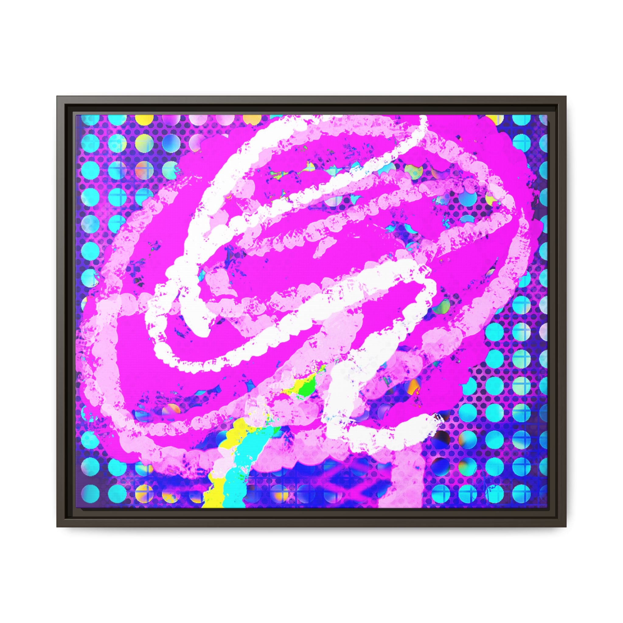 Abstract Neon Pop Art Matte Canvas — Framed Multi‑Color Wall Art