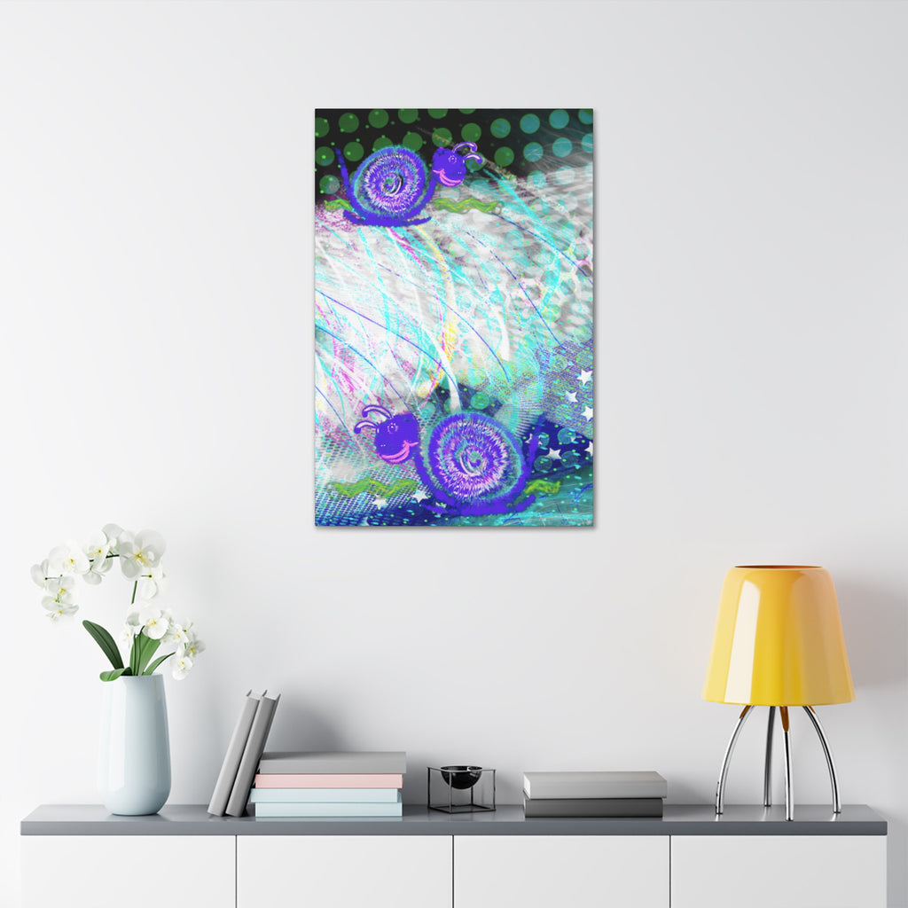 Cute Snail Nursery Wall Art Canvas – Stretched 1.5"