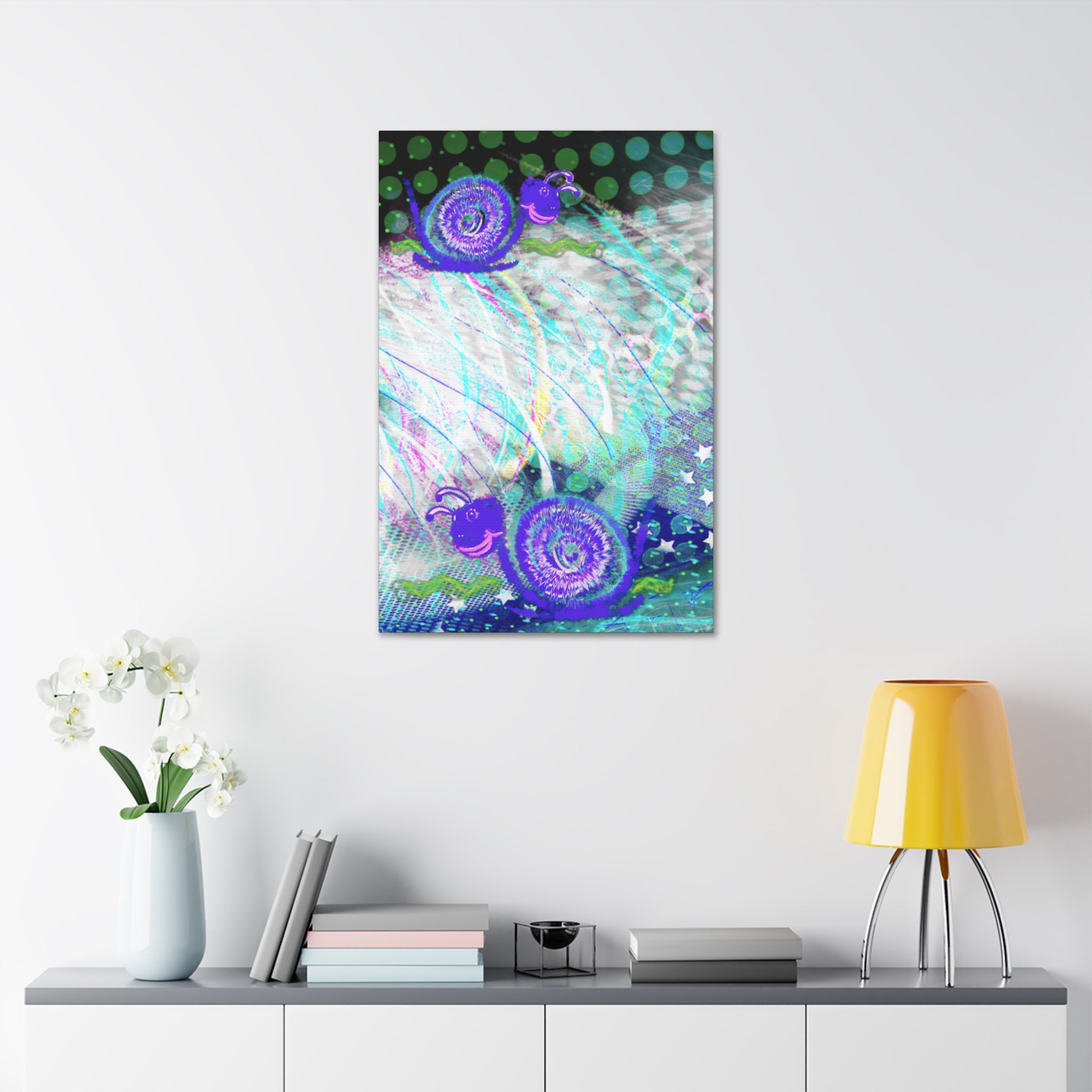 Cute Snail Nursery Wall Art Canvas – Stretched 1.5"