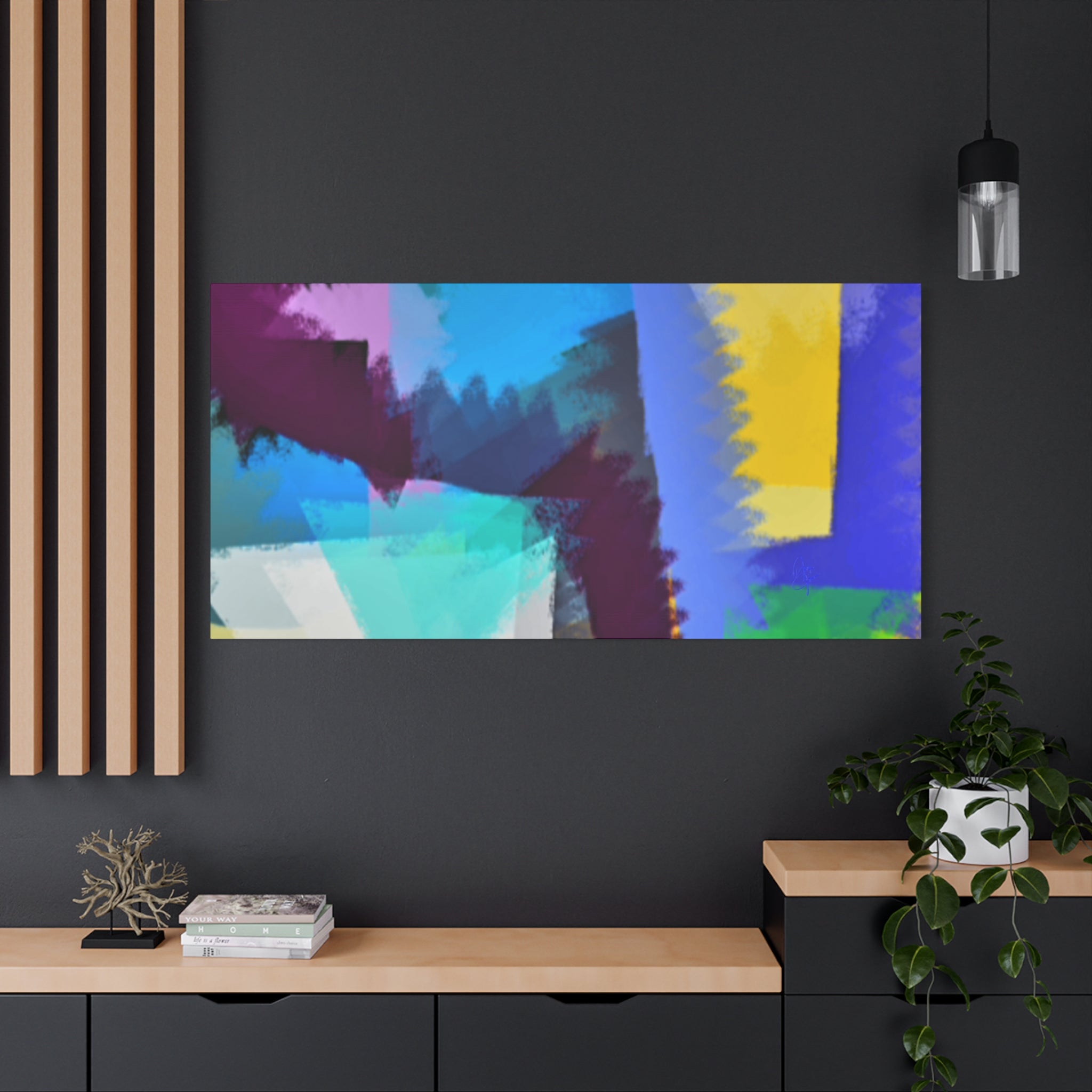 Abstract Color Burst Canvas Print — Vibrant Geometric Wall Art