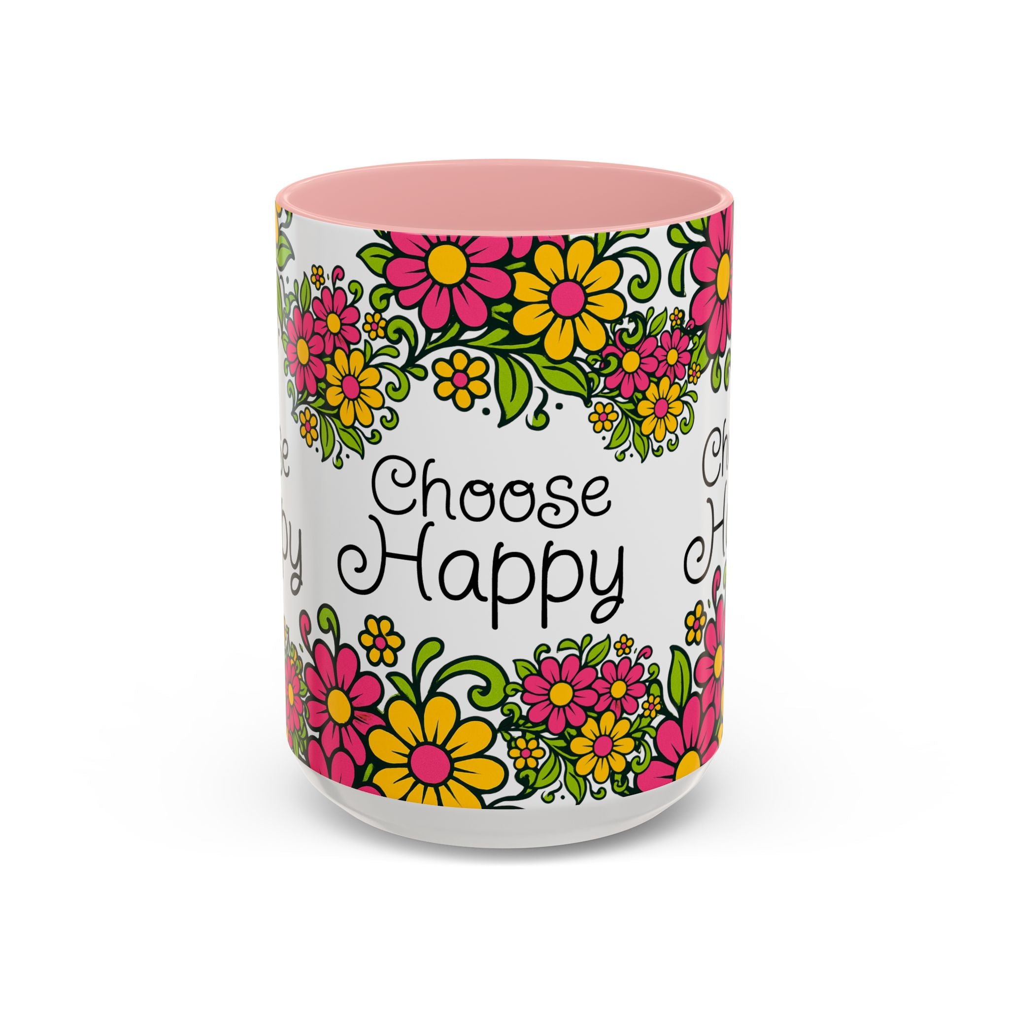 Choose Happy Floral Coffee Mug — Accent 11/15oz