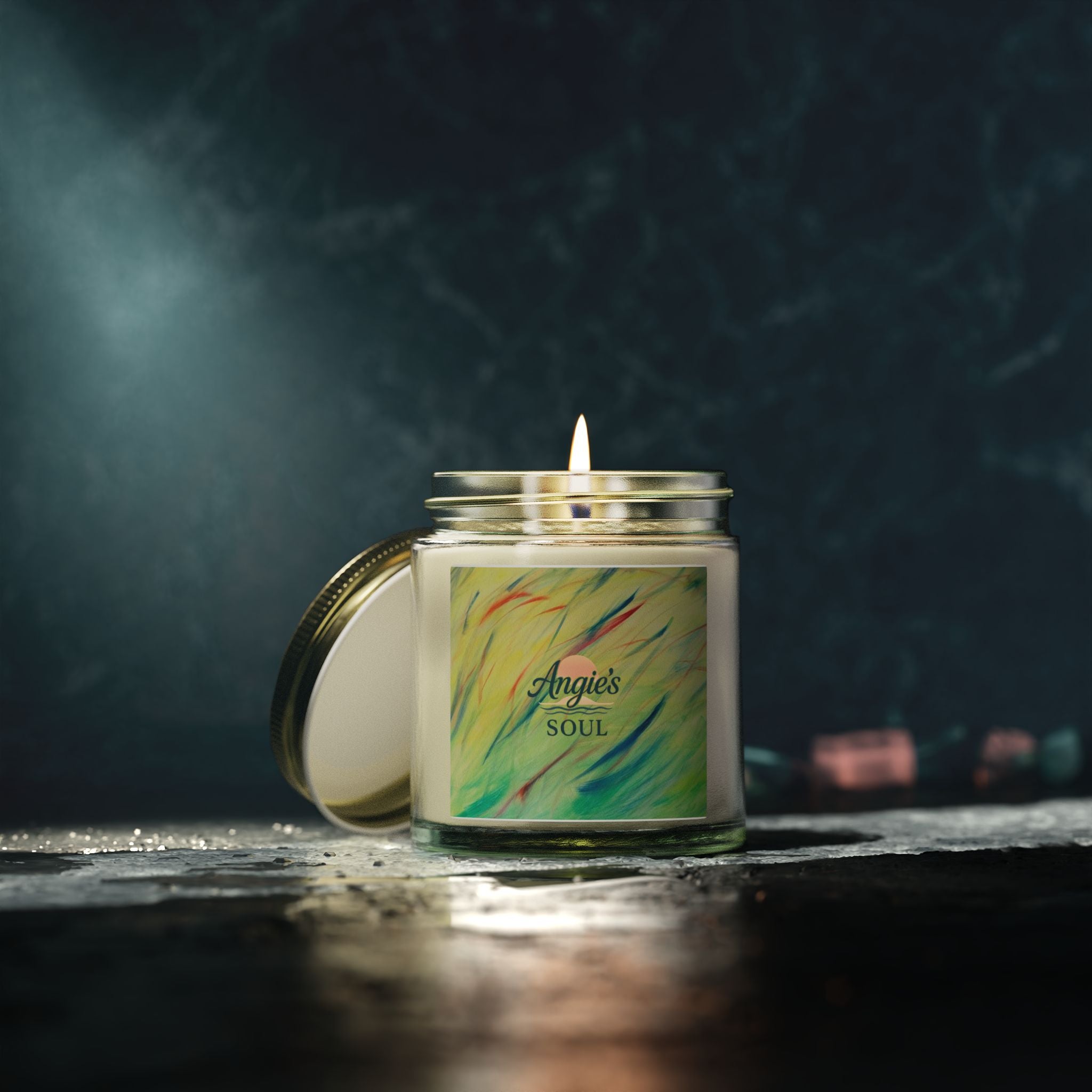 Soy Coconut-Apricot Candle — "Angie's Soul" Scented Jar (4oz & 9oz)