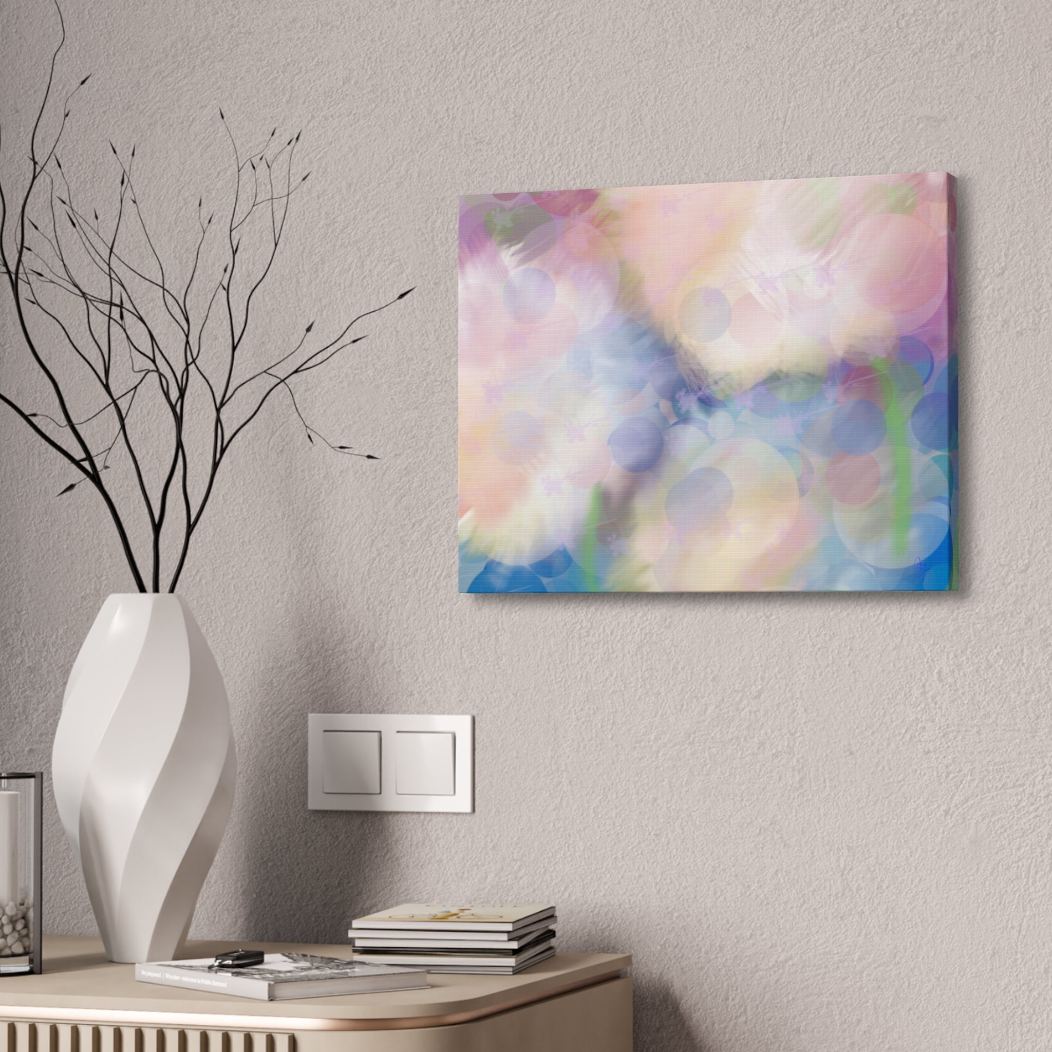 Pastel Abstract Canvas Print — Dreamy Bokeh Wall Art (Stretched 1.5")