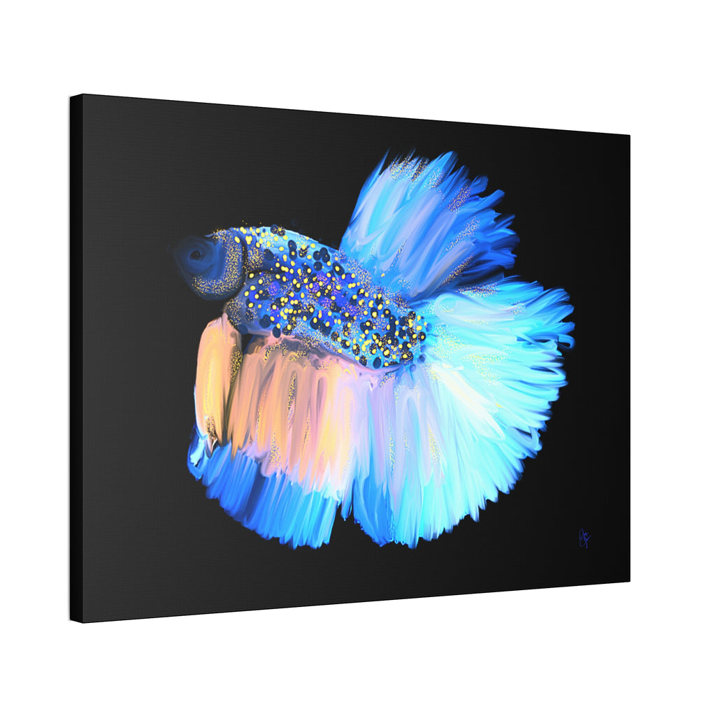 Betta Fish Canvas Print — Vibrant Blue Tropical Aquarium Wall Art (Stretched 1.5")