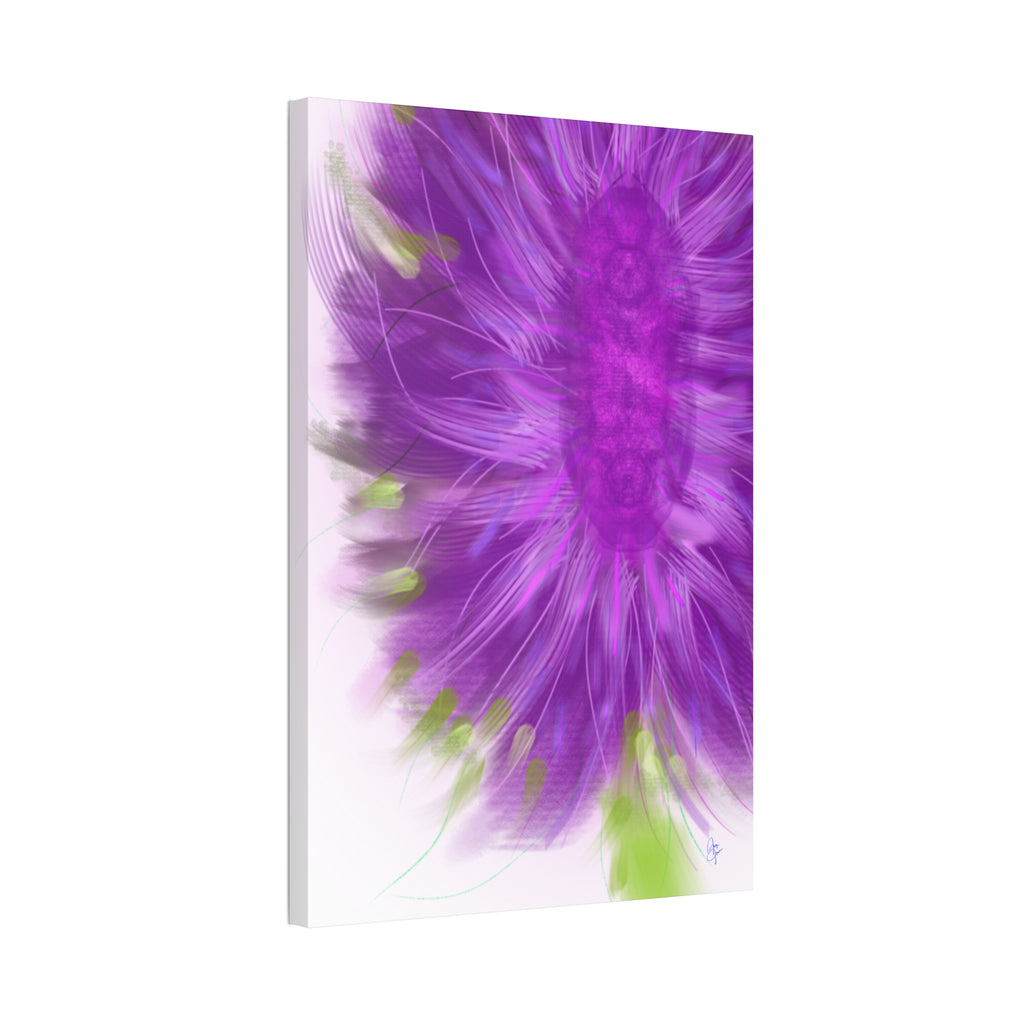 Purple Floral Burst Canvas Print – Abstract Flower Wall Art (Stretched 1.5")
