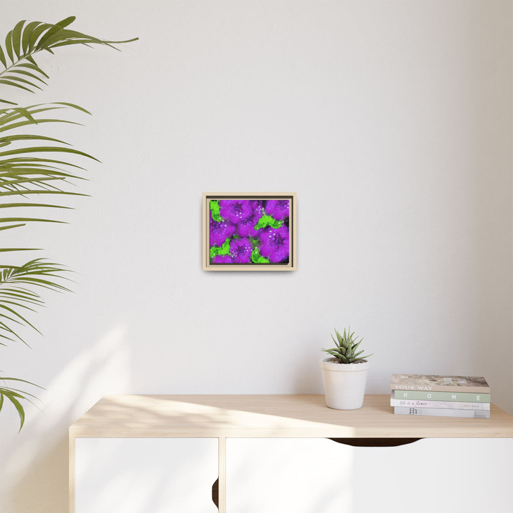 Framed Floral Canvas Print — Matte Multi-Color Blooms Wall Art