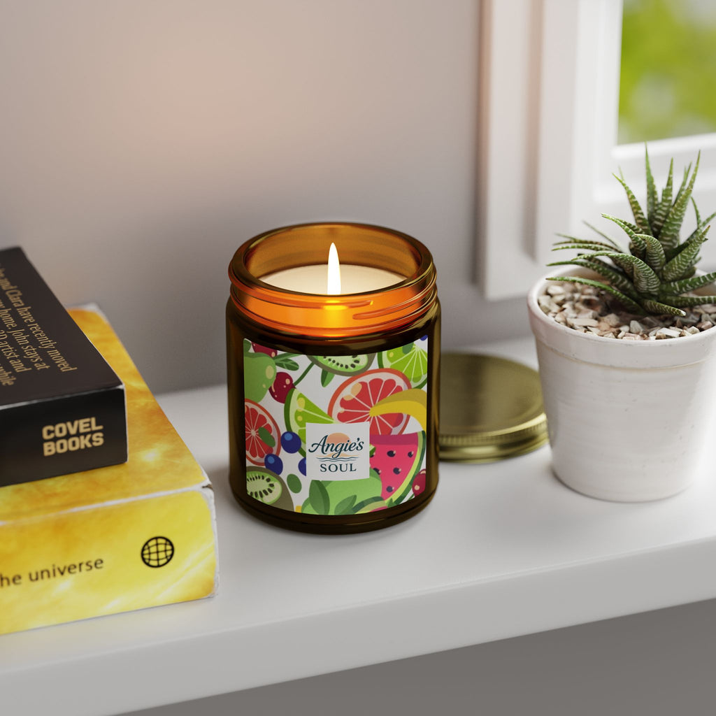Coconut Apricot Scented Candle — Tropical Fruit Soy Jar (4oz/9oz)