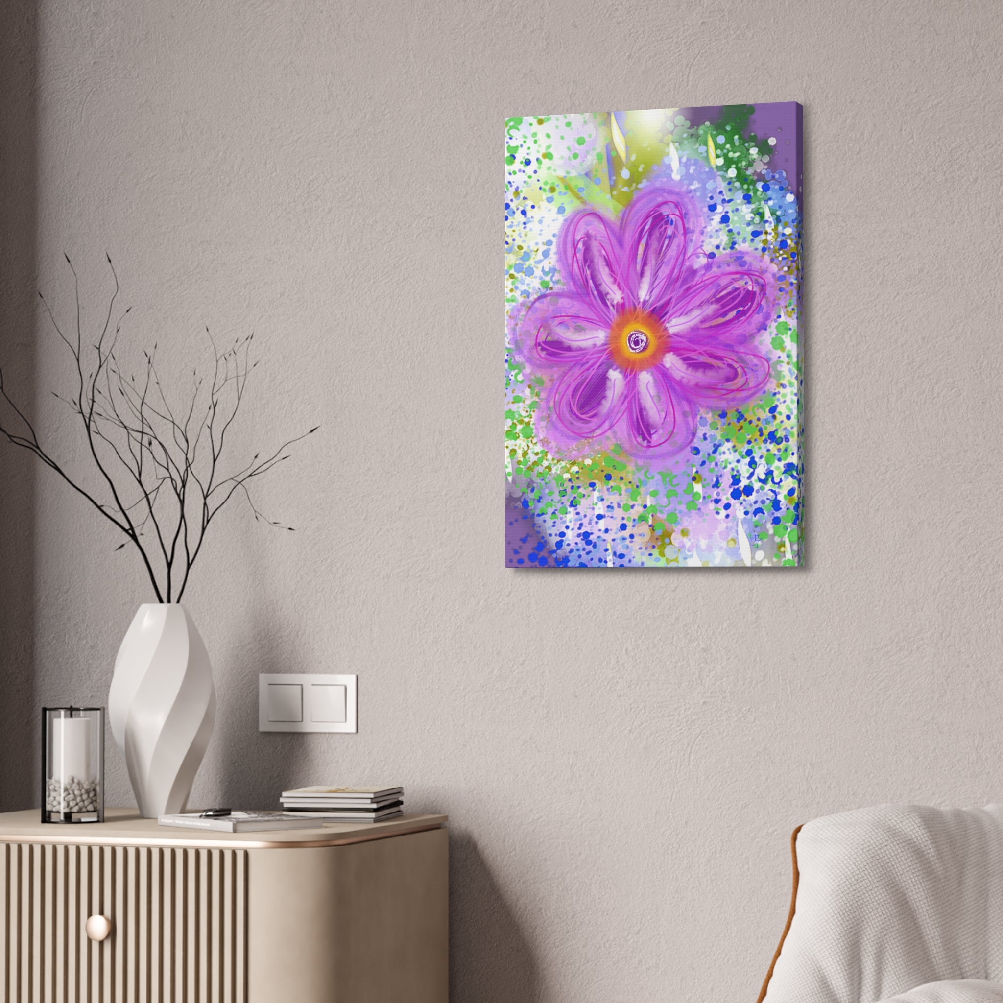 Purple Bloom Floral Canvas - Stretched 1.5" Wall Art