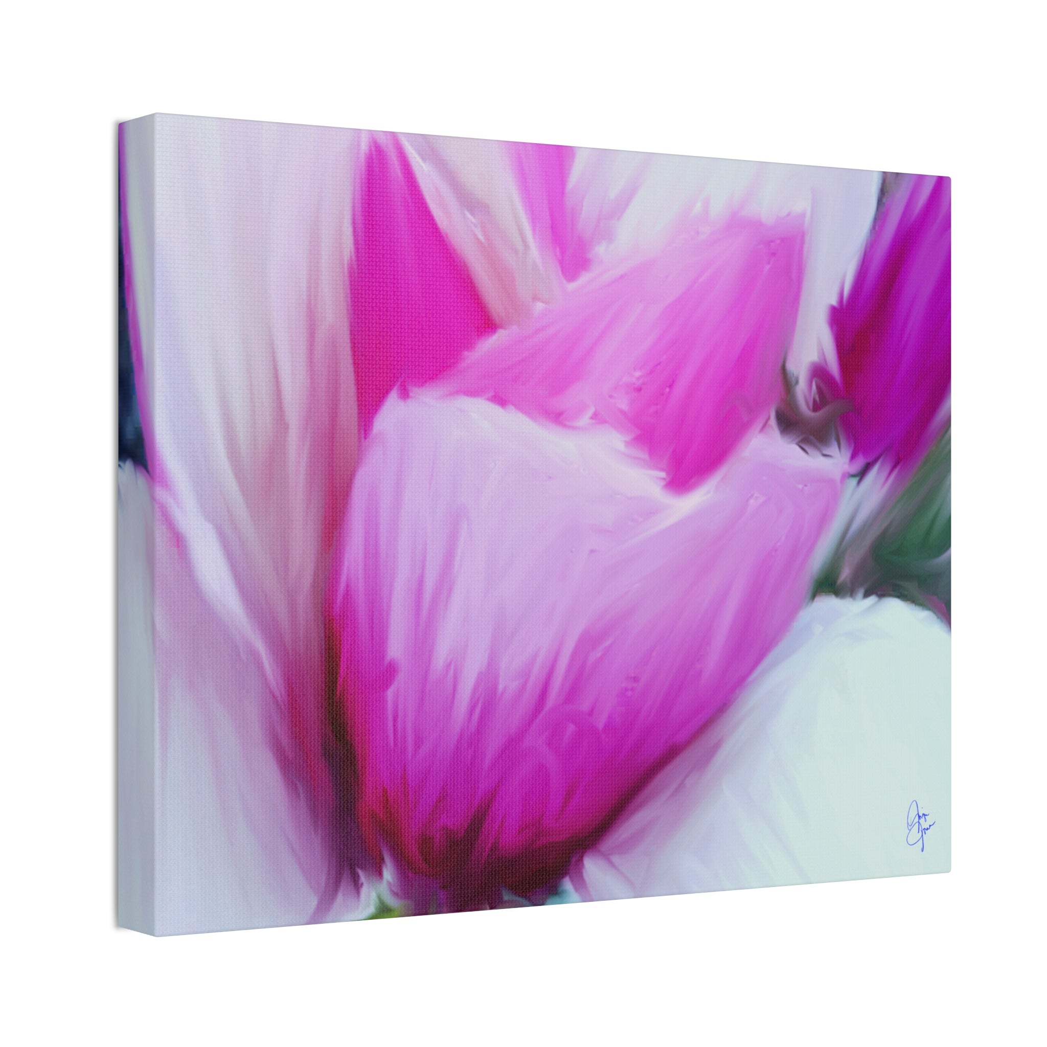 Pink Tulip Tree Abstract Canvas Wall Art — Stretched 1.5"