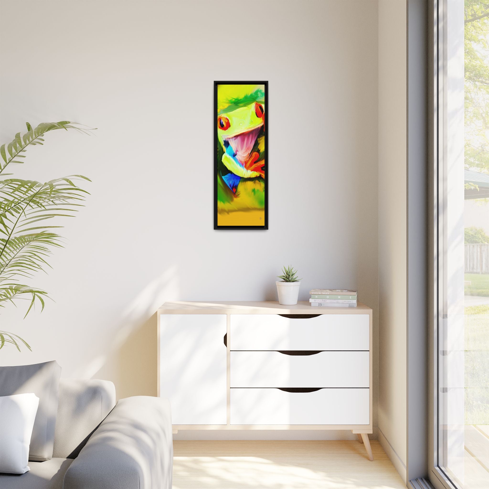 Colorful Tree Frog Matte Canvas Print — Framed Tropical Wall Art