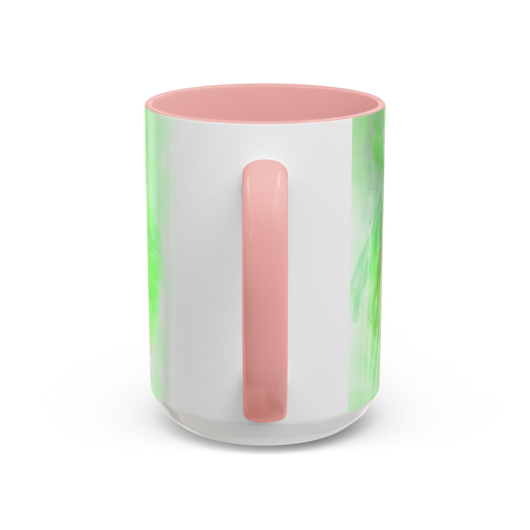 Colorful Sunflower Accent Coffee Mug — Pink Inner Artistic Floral Design (11/15 oz)