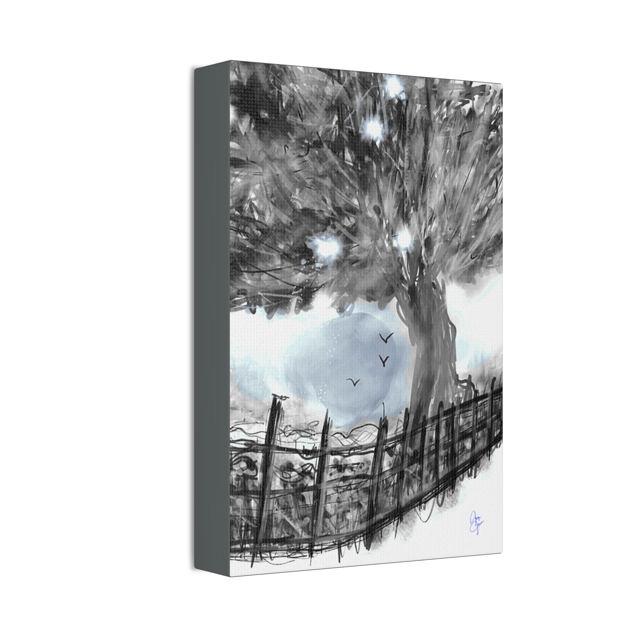 Abstract Tree Canvas Print — Black & White or Vibrant Color