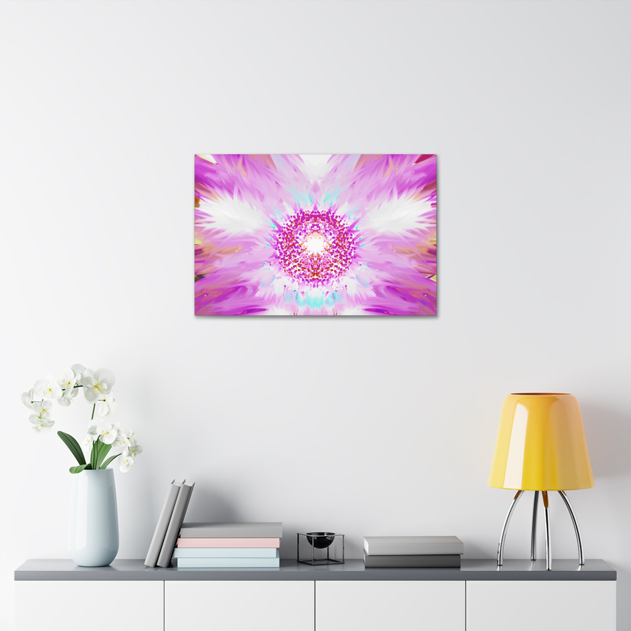 Pink Floral Mandala Canvas Print — Stretched Wall Art