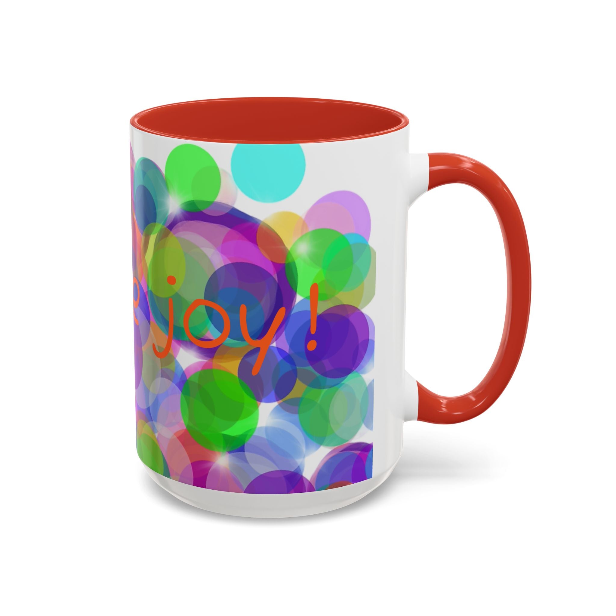 Colorful Bokeh "Choose Joy!" Accent Coffee Mug (11/15oz)
