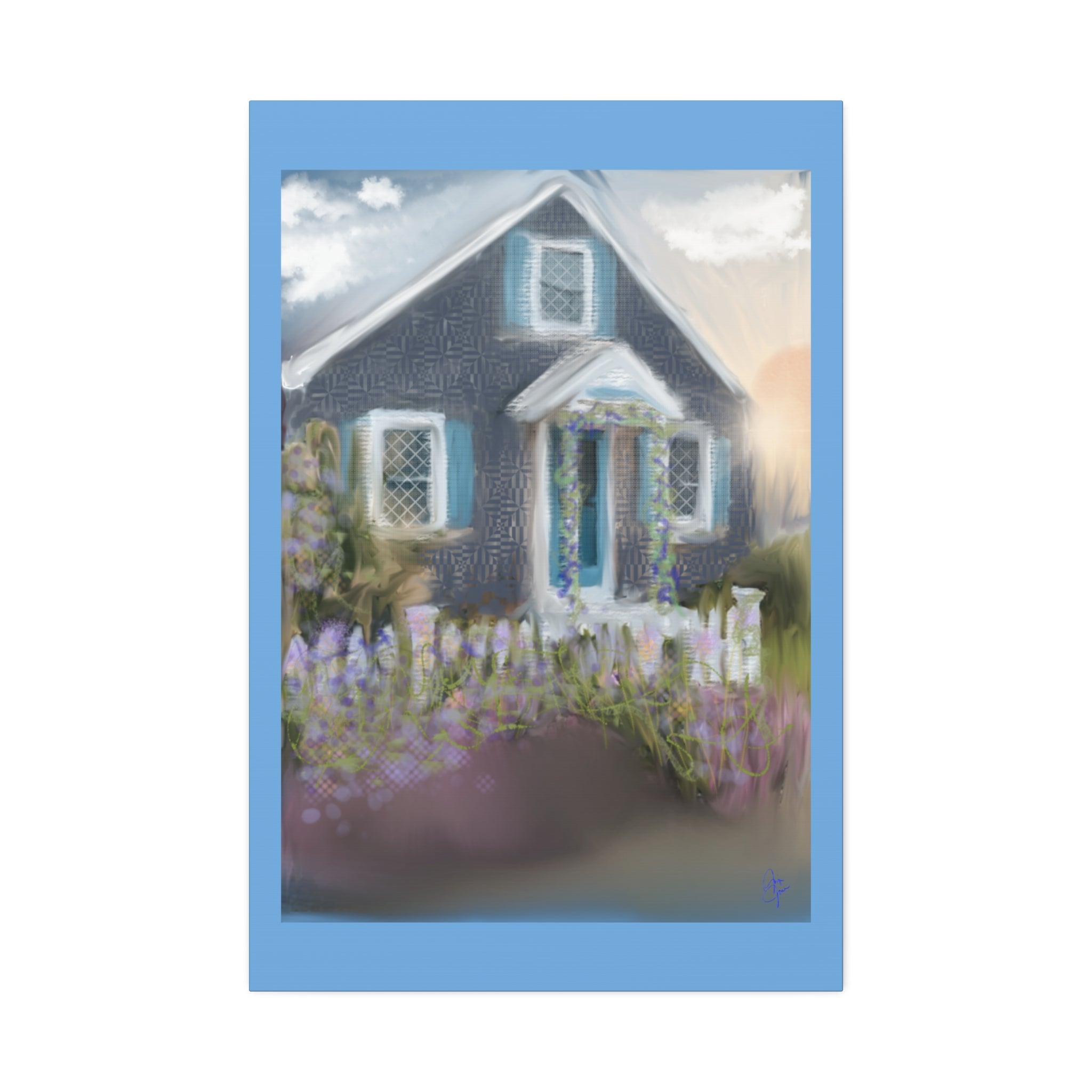 Coastal Cottage Garden Canvas Print — Stretched 1.5" Wall Art