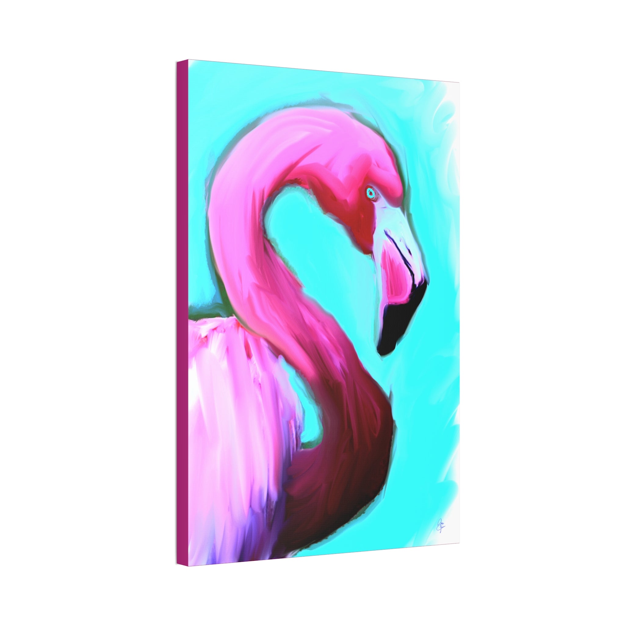 Pink Flamingo Canvas Wall Art – Tropical Bright Stretched Canvas