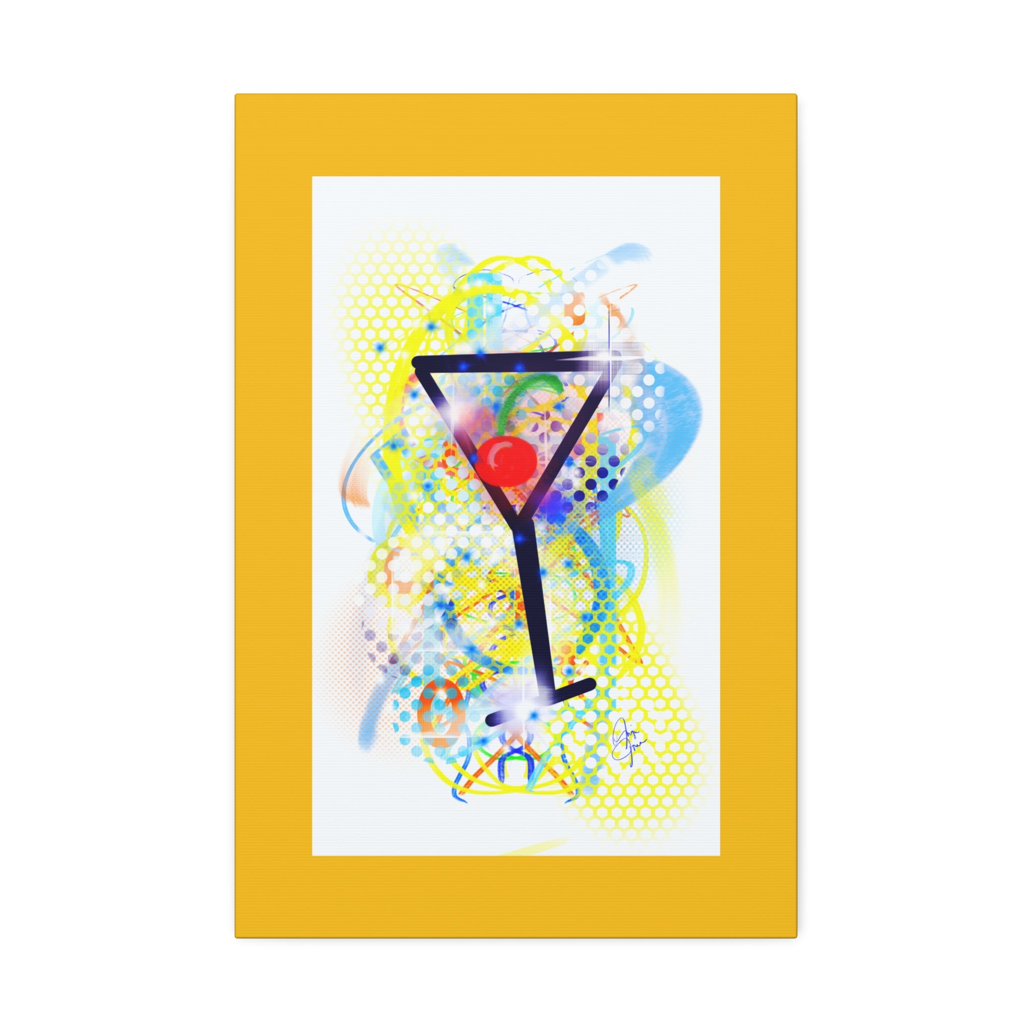 Martini Pop Art Canvas Print — Colorful Cocktail Wall Art (Stretched Canvas 1.5")