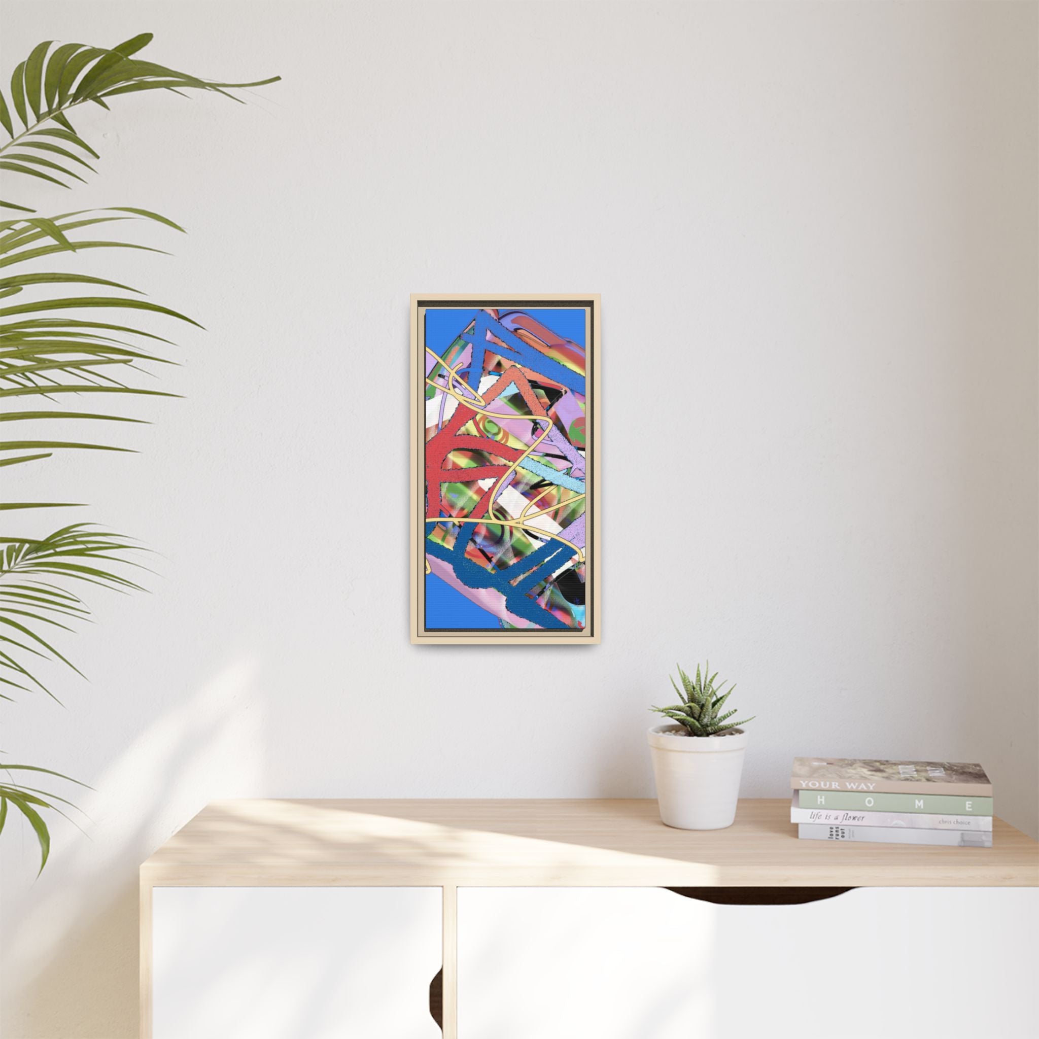 Abstract Multi‑Color Framed Canvas Art – Vibrant Modern Wall Decor