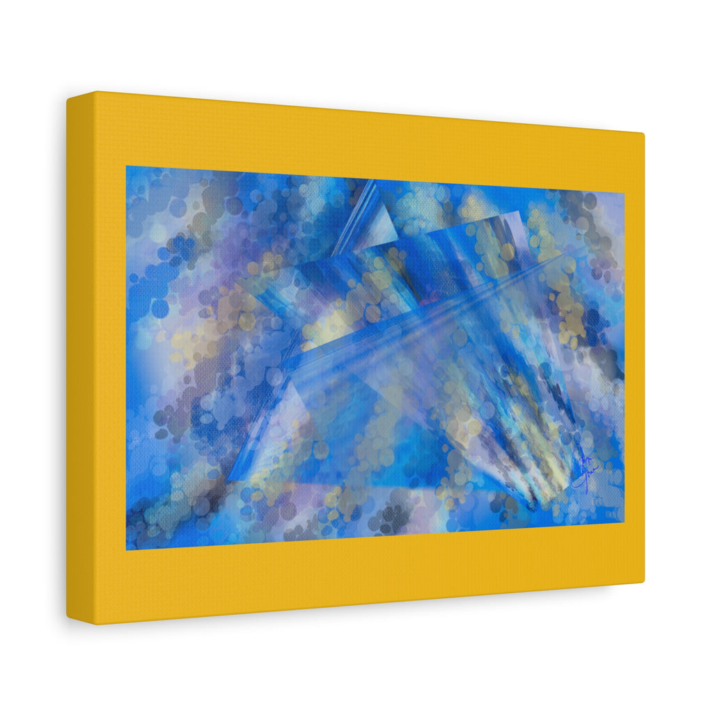 Abstract Blue Bokeh Matte Canvas Wall Art