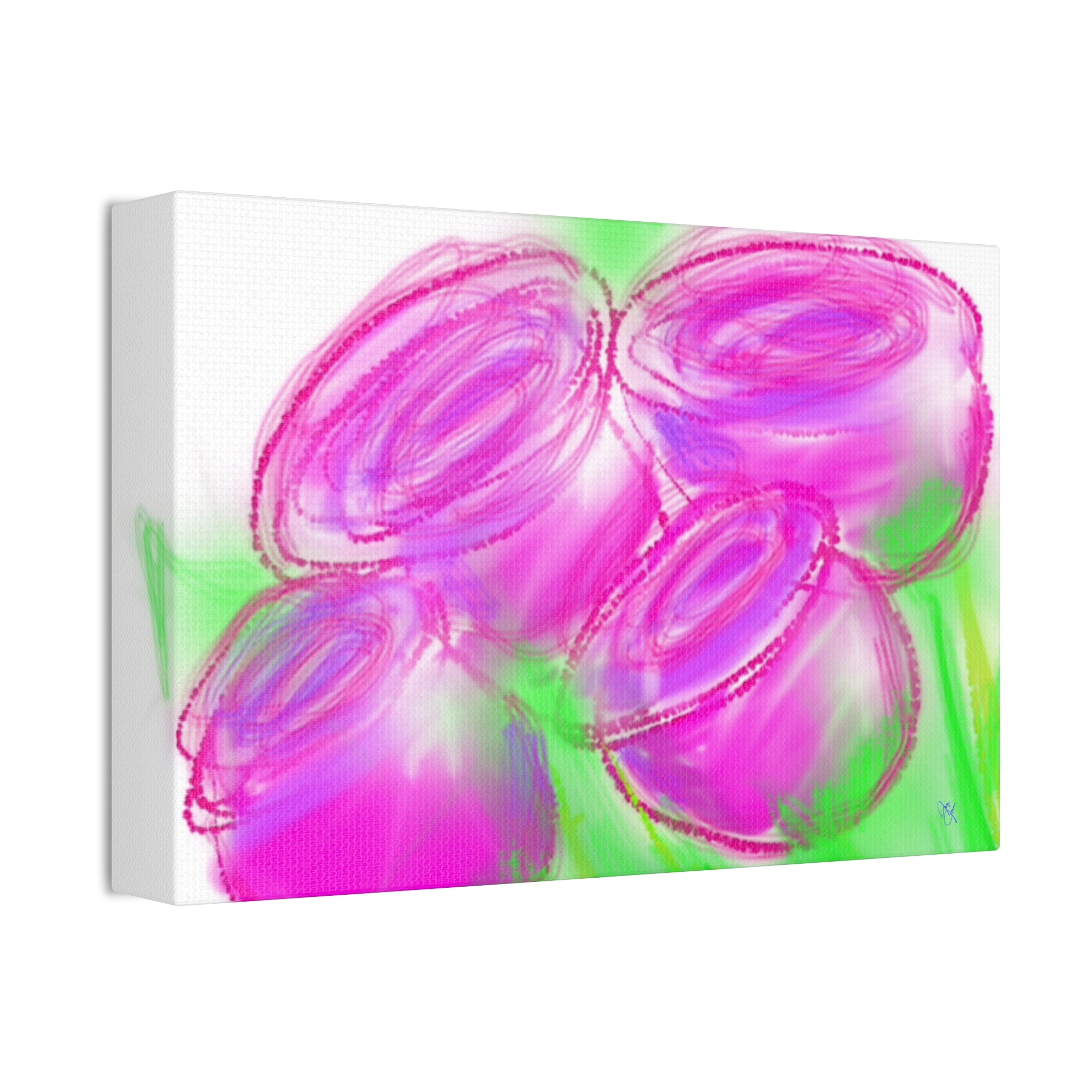 Pink Bloom Abstract Canvas