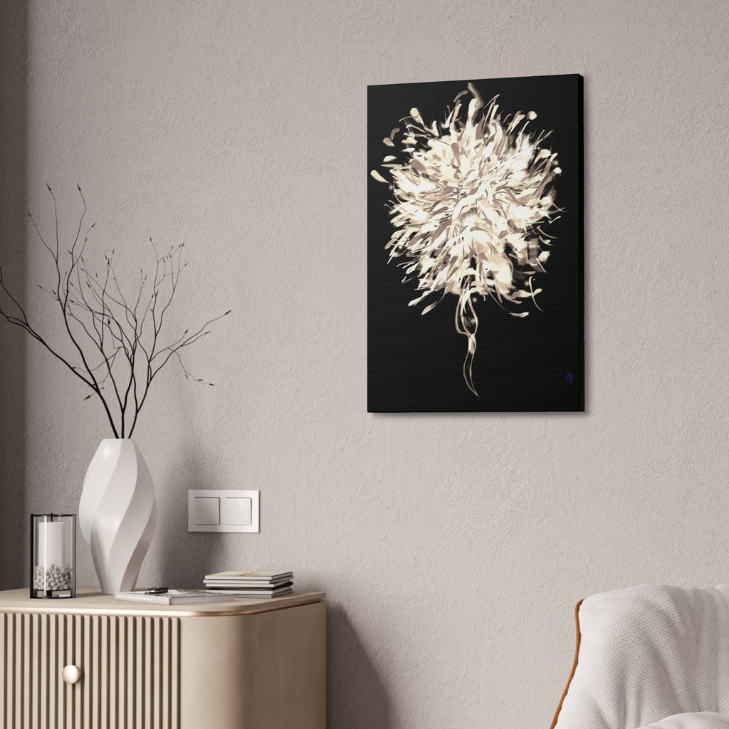 Abstract Floral Canvas Print – Neutral Burst Wall Art, Stretched 1.5"