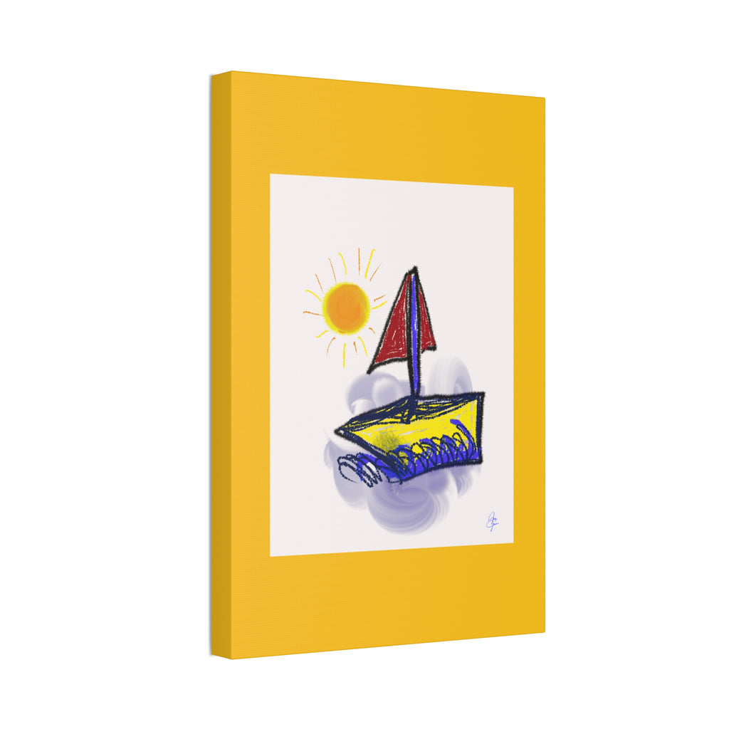 Whimsical Sailboat Canvas — Child's Room Wall Art