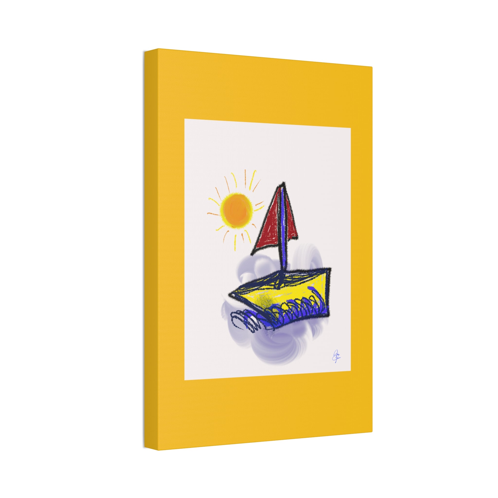 Whimsical Sailboat Canvas — Child's Room Wall Art