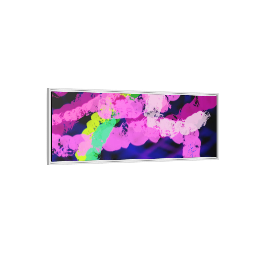 Framed Matte Canvas - Neon Rose Abstract Wall Art